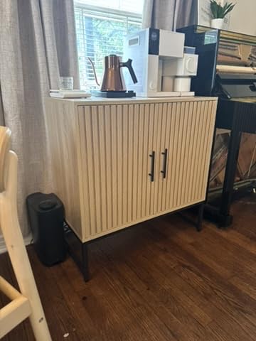 Best Choice Products Slatted Sideboard Buffet Cabinet, Entryway Table, Accent Storage Cabinet, Console Table for Hallway, Living Room, Dining Room - Black customer photo 1