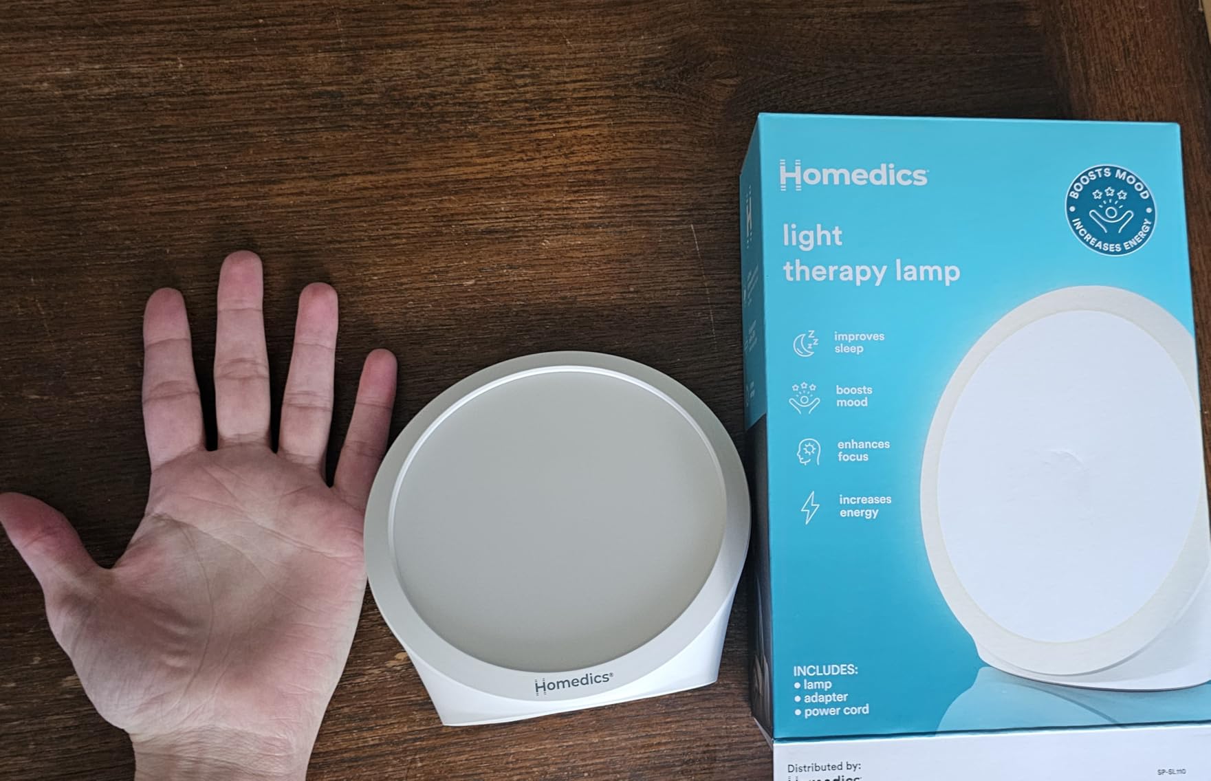 Homedics Light Therapy Lamp, Sun Lamp,10,000 Lux, UV-Free, Full Spectrum LEDs for Improved Sleep, Boosted Mood & Increased Energy, Adjustable Color Temperature, 6 Timer Settings, Compact & Stylish customer photo 2