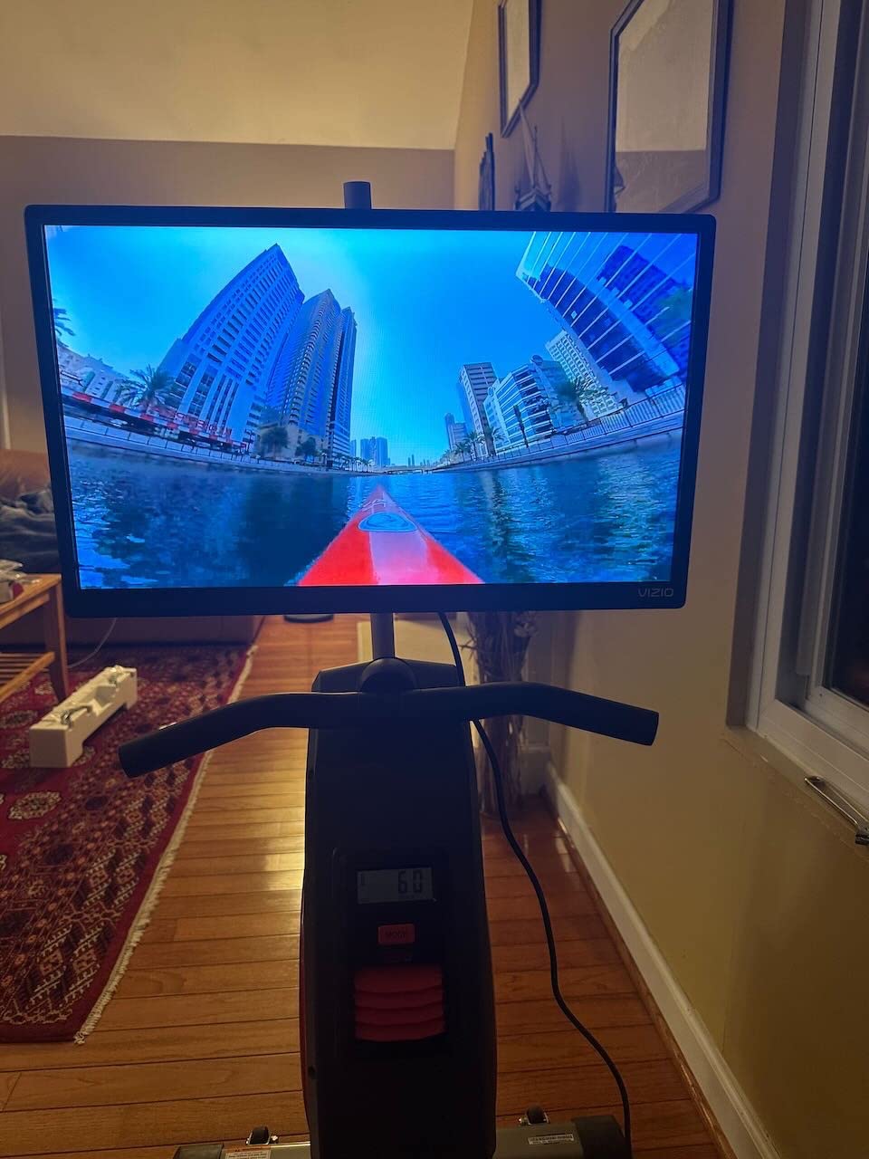 Sunny Health & Fitness Air Rowing Machine, Space-Saving Rower with Long Rail and Upright Storage for Home Gym, Full-Body Cardio Workout, Free SunnyFit Training App customer photo 2