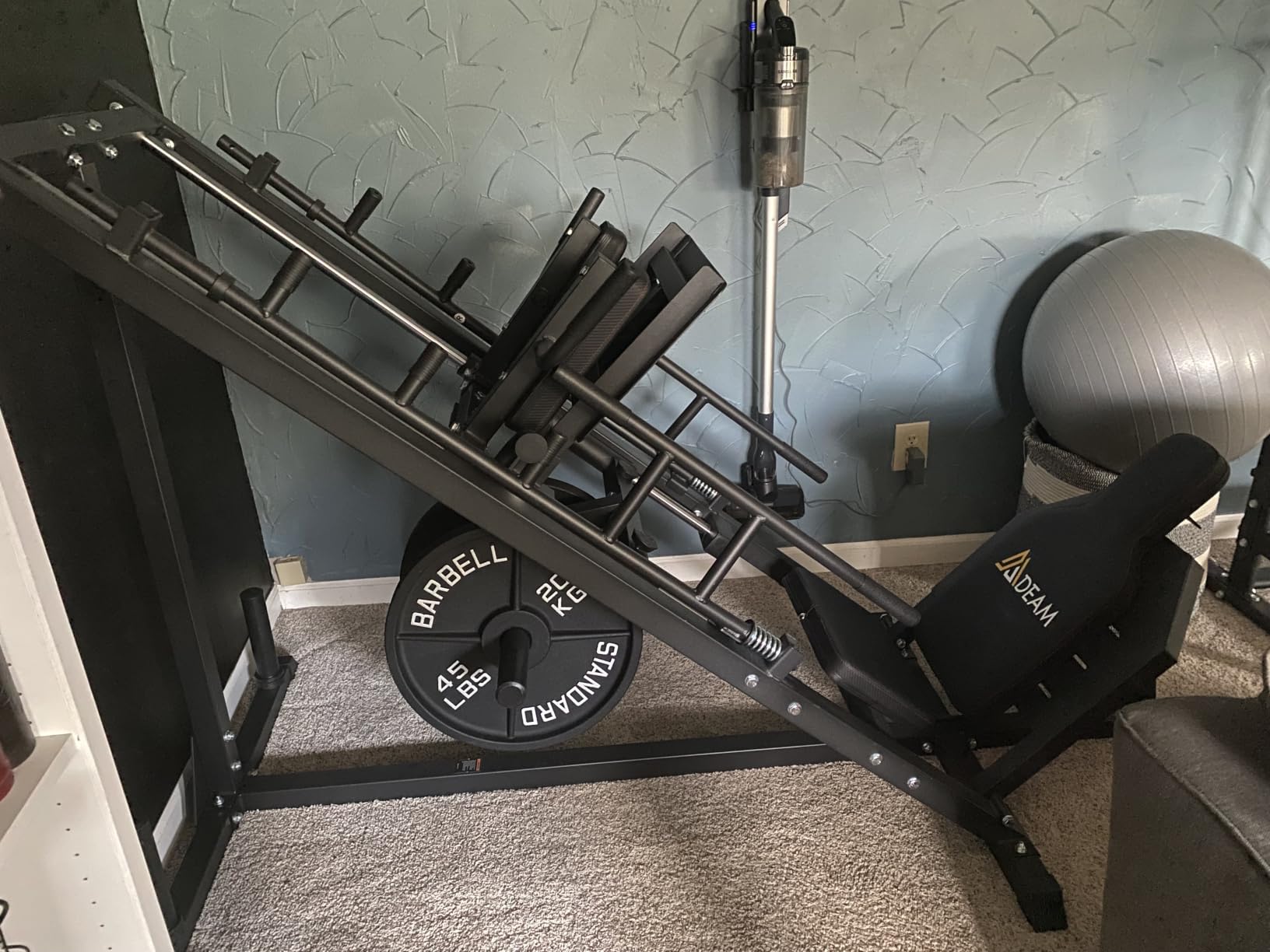 Mdeam Leg Press Hack Squat Machine, Leg Press Machine with Linear Bearing | 2-in-1, 45-Degree Hack Squat for Home Gym, Diamond-Plated Footplate, Strength Training for Quads, Hamstring, Glutes, Calves customer photo 2