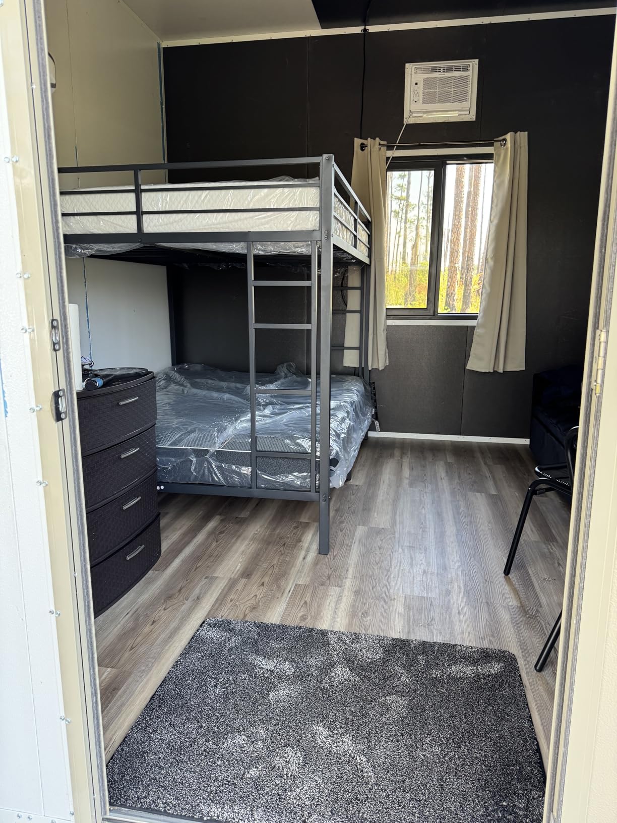 Queen Over Queen Bunk Bed Frame, Heavy Duty Metal Loft Bed for Adults/Teens, 400/600LB Capacity w/Ladder & Guardrail, Noise-Free Steel Slats, No Box Spring Required, Black customer photo 2