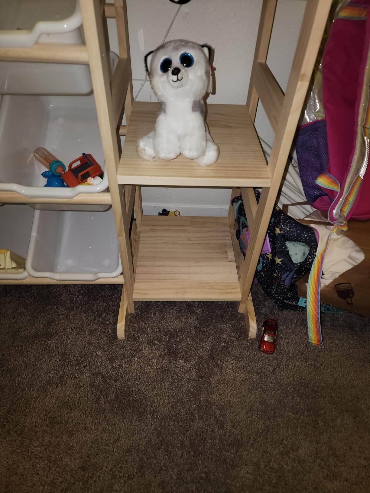 SpaceAid Toy Storage Organizer with 6 Shelves and 12 Bins, Bookshelf/Bookcase, Kids Bin Shelf, Toys Box for Playroom Organization for Bedroom & Room Decor, White, 52.3