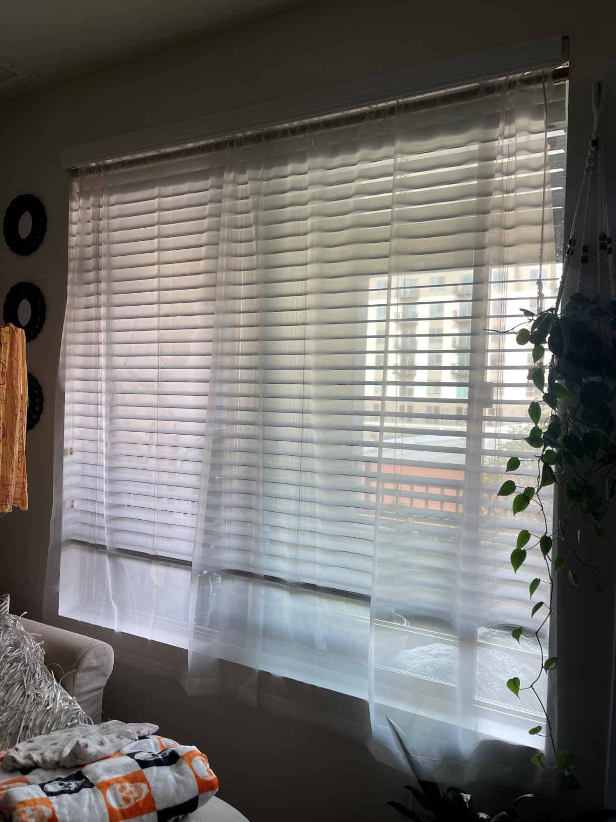 Cream Sheer Curtains 84 inches Long 2 Panels Set for Bedroom Living Room, Soft Solid Living Room Sheer Curtain, Rod Pocket Light Filtering Curtains, 2 Pcs Each 42