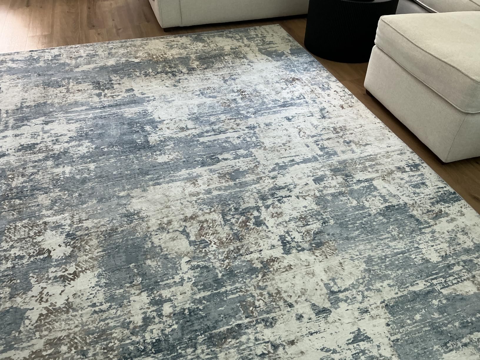 XLUEZ 9x12 Area Rug for Living Room, Washable Modern Abstract Large Area Rug Neutral Soft Non Slip Kids Rug Stain Resistant Indoor Carpet for Bedroom Dining Room Playroom Office(Blue, 9'x12') customer photo 2