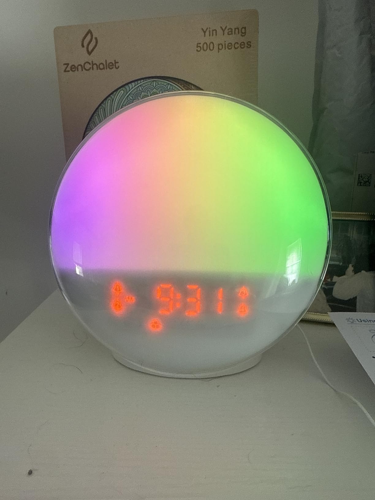 Smart Sunrise Alarm Clock with No Signup APP Control & Wake-Up Light, 4 Alarms, Sound Machine, FM Radio, Wireless Speaker, White customer photo 1