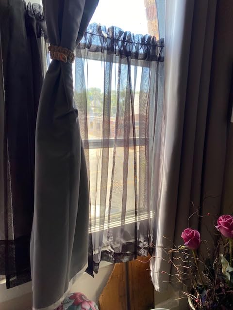 MIULEE White Sheer Curtains 84 Inches Long 4 Panels 42 x 84 Inches | Light Filtering, Rod Pocket, Voile Drapes, Living Room, Bedroom, Window Treatments customer photo 1