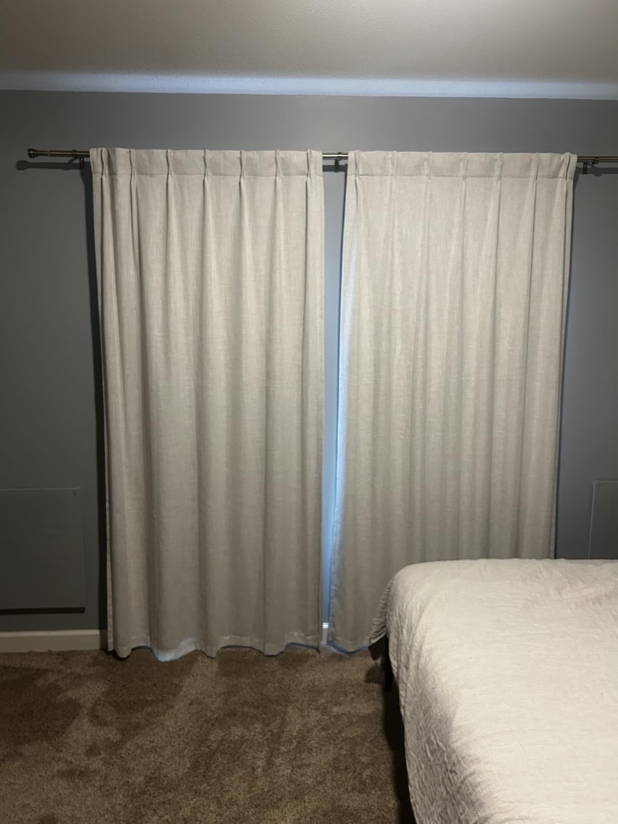 Lootkell Warm Gold Curtain Rods for Windows 48 to 84 Inches Adjustable Length Heavy Duty 1