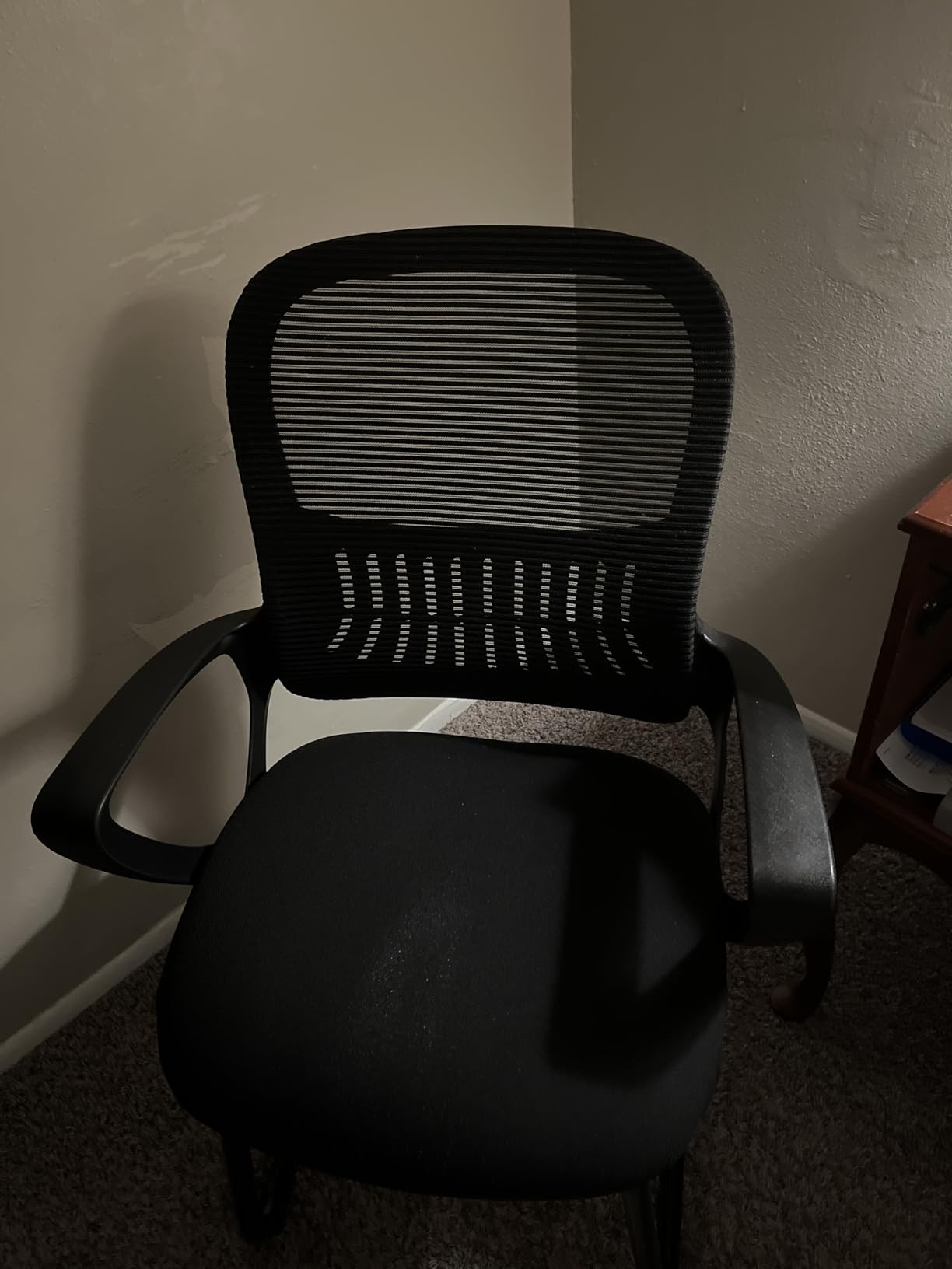 Sweetcrispy Waiting Room Chairs, Desk Chair No Wheels, Mesh Back | Stationary Guest Side Set of 2, Lumbar Support, Reception Conference Room, Modern Black, Ergonomic customer photo 2