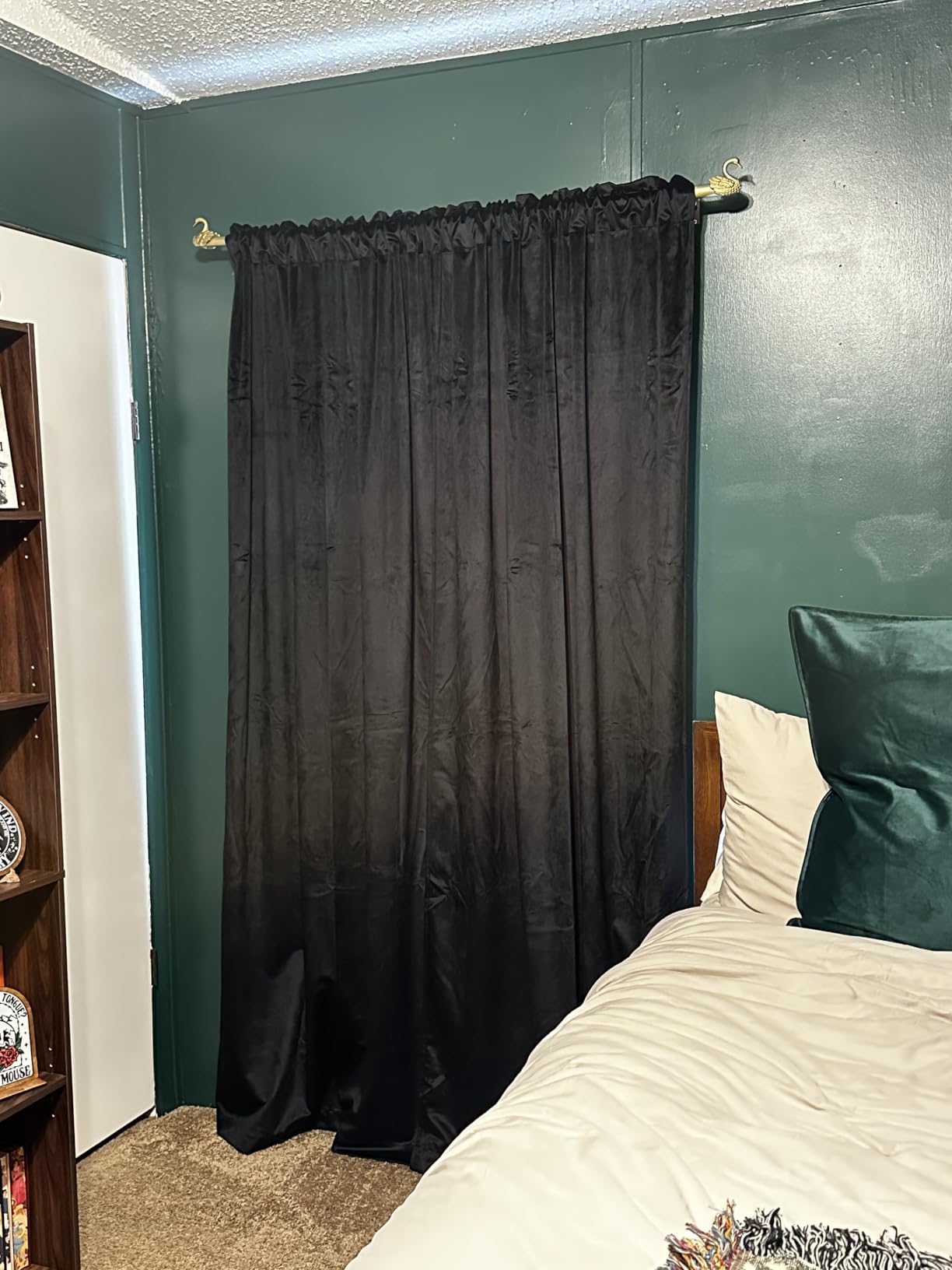 MIULEE Black Velvet Blackout Curtains 84 Inch Long Luxury Super Soft Thermal Insulated Window Curtains Room Darkening Drapes Rod Pocket Design for Bedroom Living Room Set of 2 Panels, W40 x L84 Inch customer photo 2