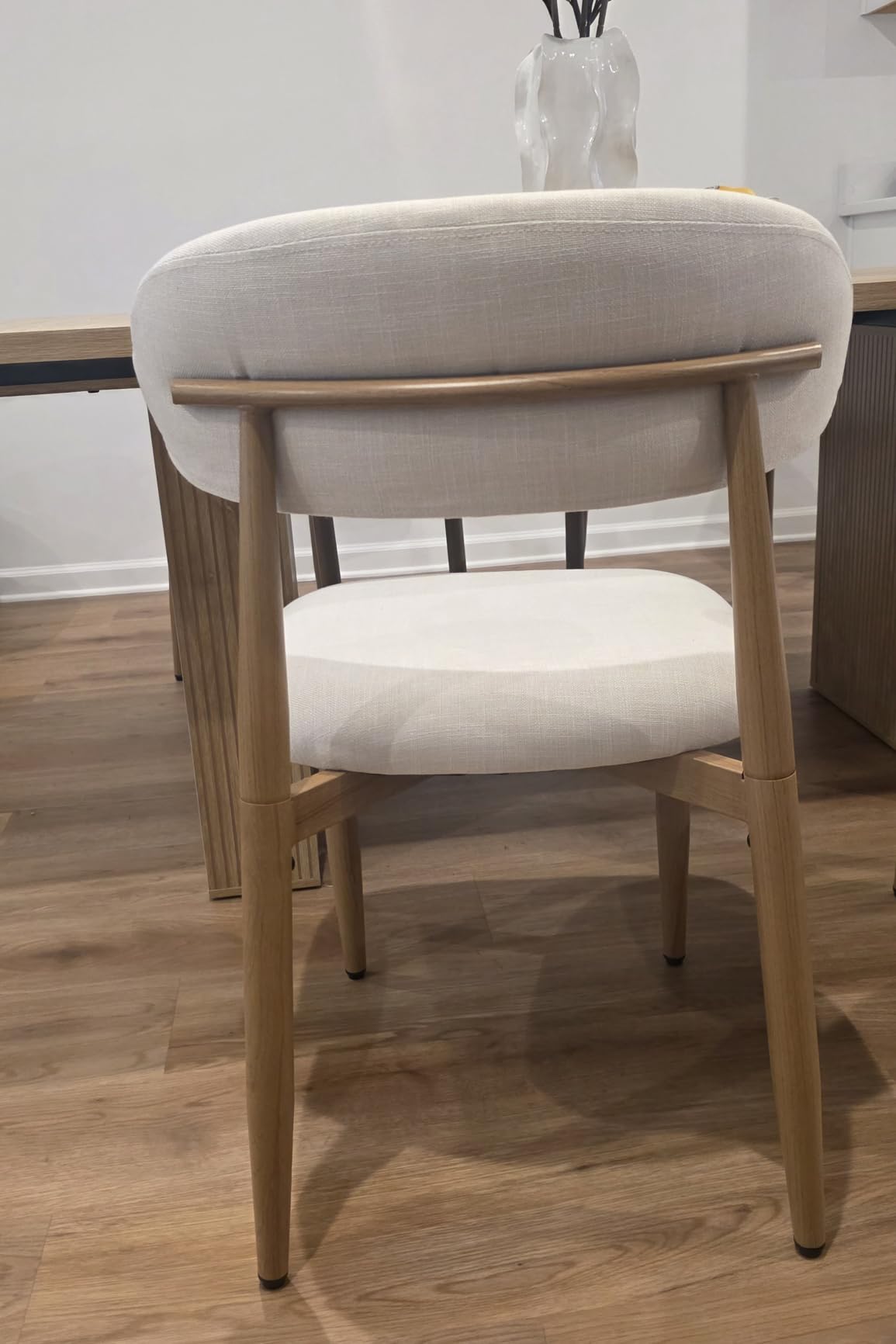 UVV Dining Chairs Set of 4, Metal Kitchen Chairs with Modern Fabric Upholstered for Dining Room, Beige customer photo 2