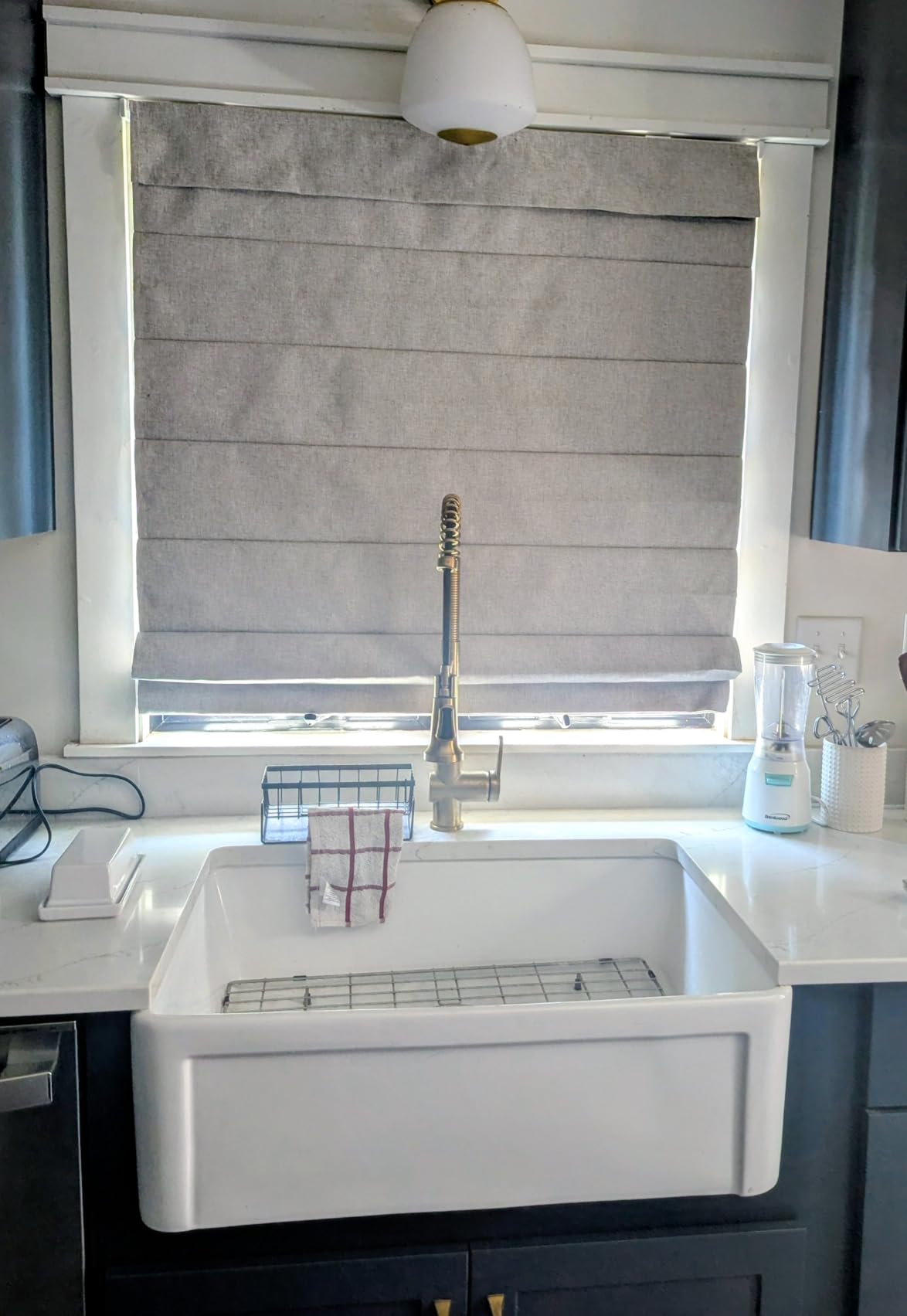 LazBlinds No Drill Roman Shades, Blackout, 30