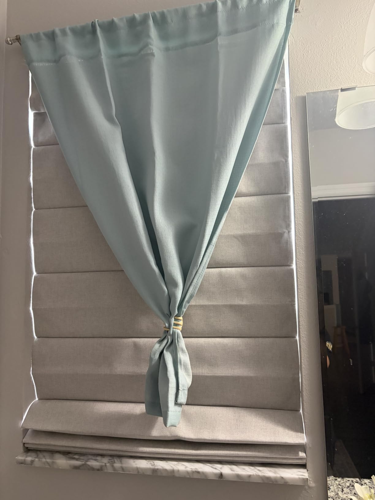 LazBlinds No Drill Roman Shades, Blackout, 35