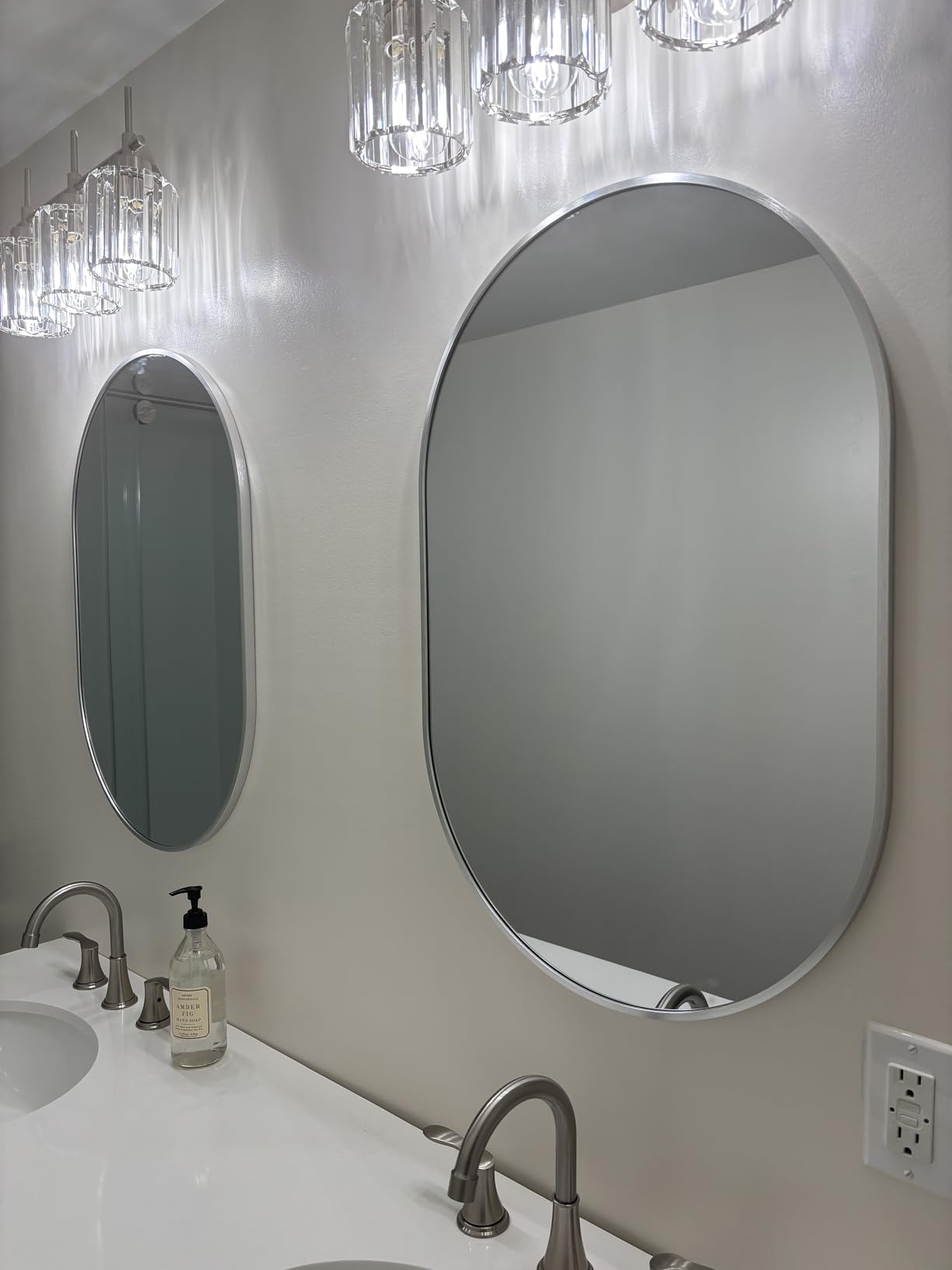 Oval Bathroom Mirror Wall Vanity Oval Mirrors, 2 Pieces 20