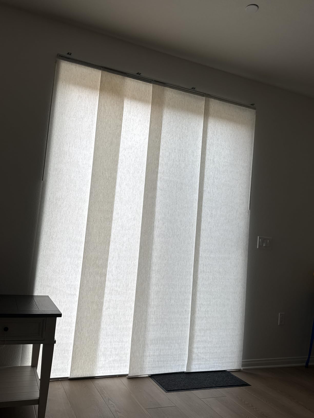Panel Track Blinds for Sliding Doors, Light Filtering Linen | Extendable Track from 45 3/4