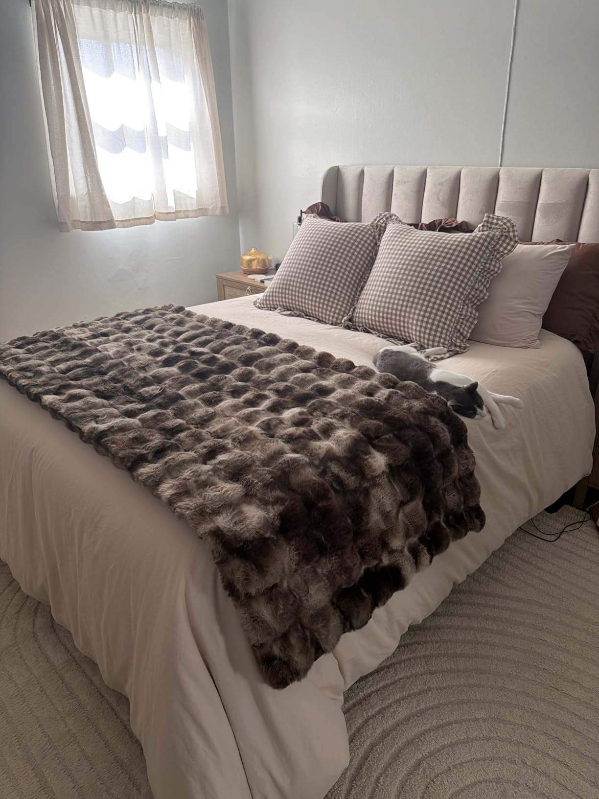 Bedsure 100% Organic Cotton King Duvet Cover Set, Ivory, 104
