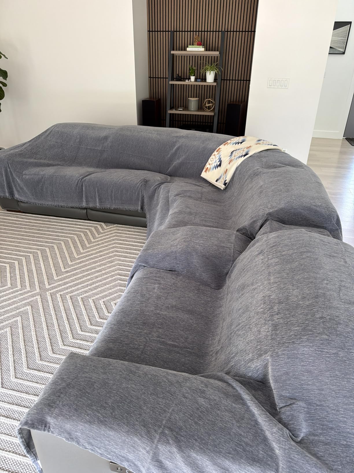 2 Pieces Sectional Couch Covers L Shaped Cover XL Cream White | Thick Washable Fabric for L Shaped Sectional Sofa, Anti-Pet Hair, Stain & Wear Resistant, Easy Care & Installation customer photo 1