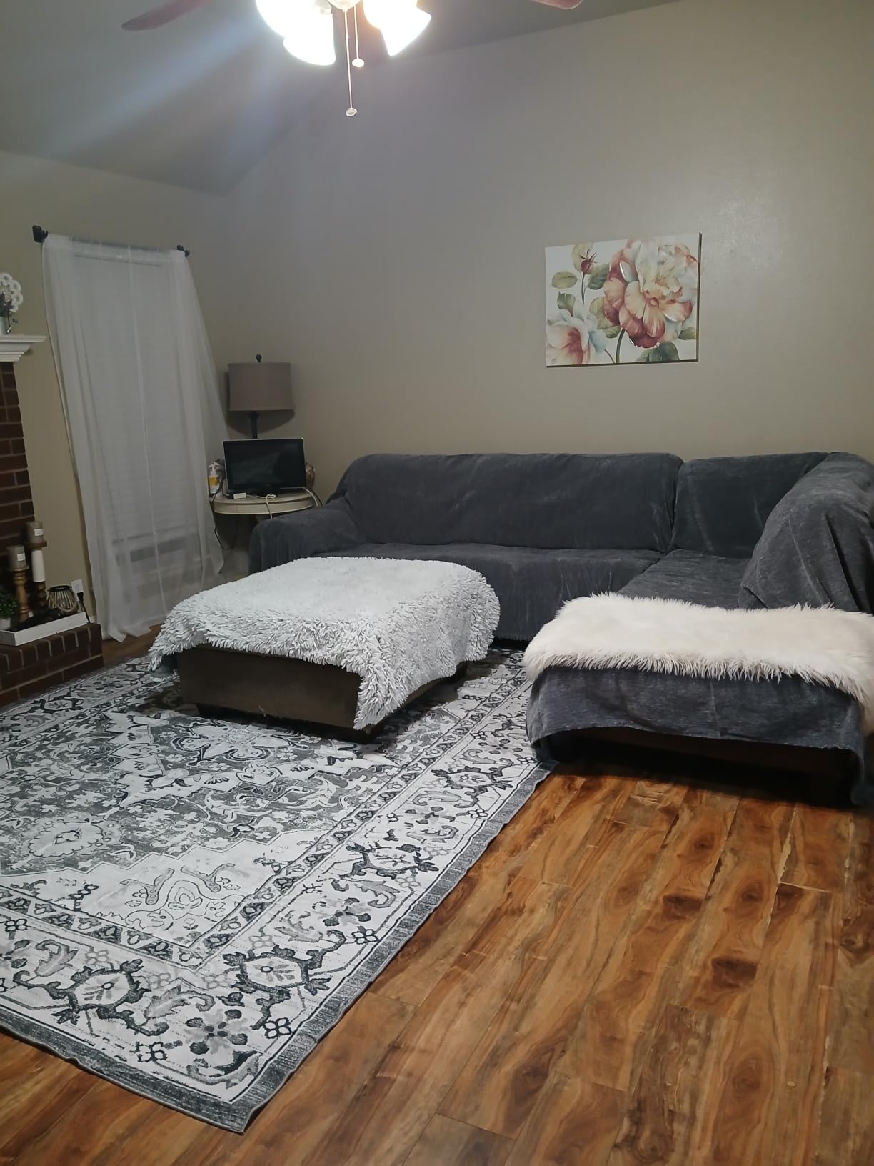 2 Pieces Sectional Couch Covers L Shaped Cover XL Cream White | Thick Washable Fabric for L Shaped Sectional Sofa, Anti-Pet Hair, Stain & Wear Resistant, Easy Care & Installation customer photo 2