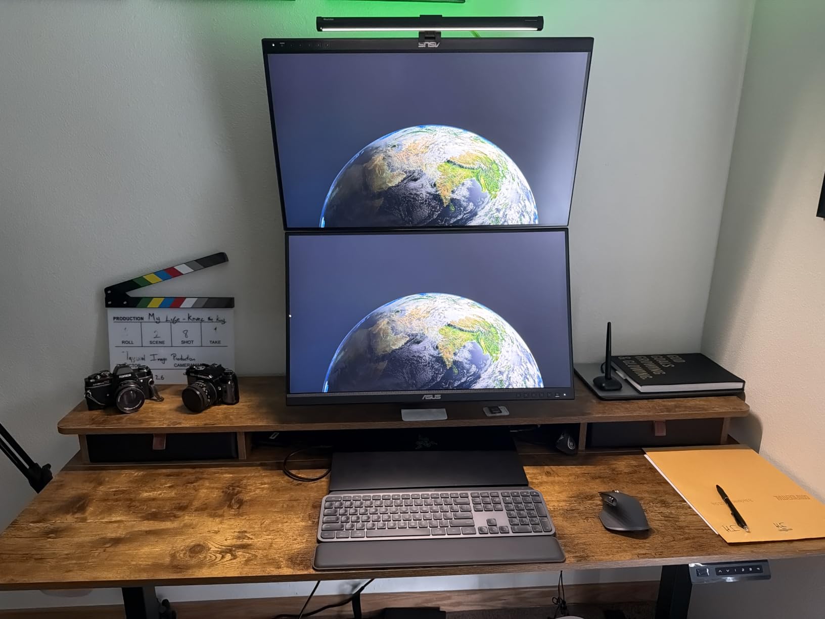 VIVO Pneumatic Arm Single Ultrawide Monitor Extra Tall Desk Mount for Up to 49 inch Screens, Heavy Duty Clamp, Holds Ultra Wides Up to 44 lbs, Black, STAND-V110K customer photo 1
