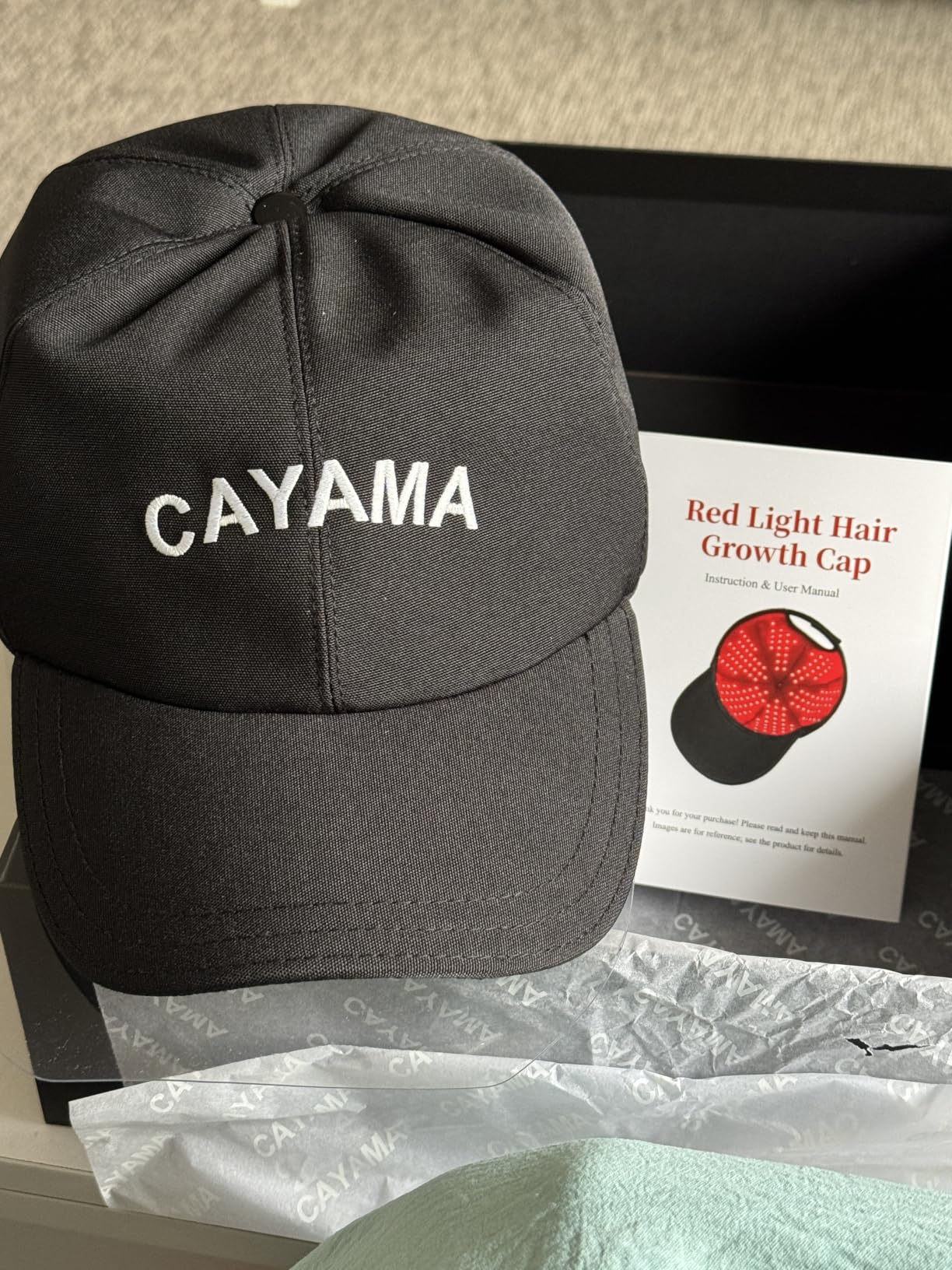CAYAMA Red Light Hair Growth Cap for Men & Women, 528 Total Light Emitters | Full-scalp coverage with adjustable fit, 10-30 min remote sessions, adapter or compatible power bank support customer photo 2