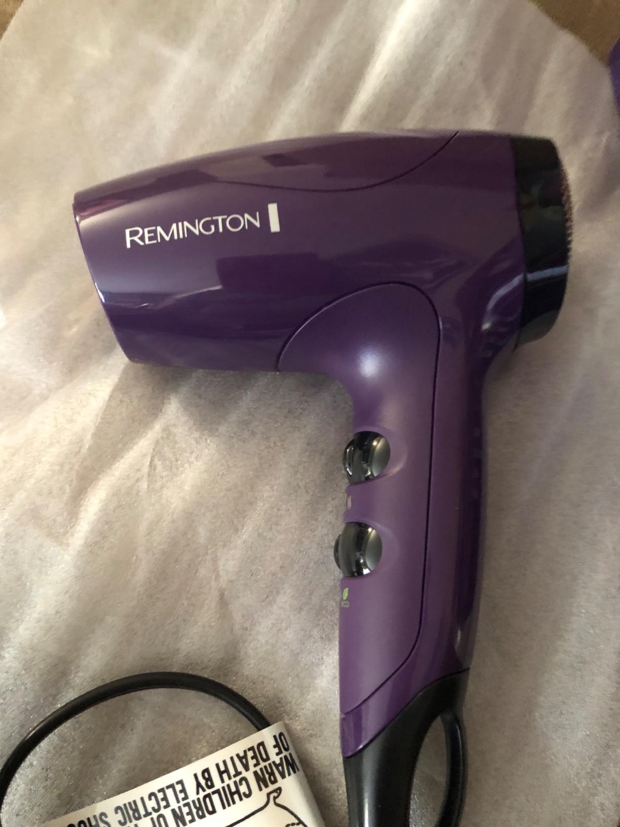 Remington Ionic Compact Hair Dryer, 1875W Powerful Travel Blow Dryer, Lightweight & Portable, Anti-Frizz Ionic Technology, 3 Heat / 2 Speed Settings, Removable Filter, Purple customer photo 2