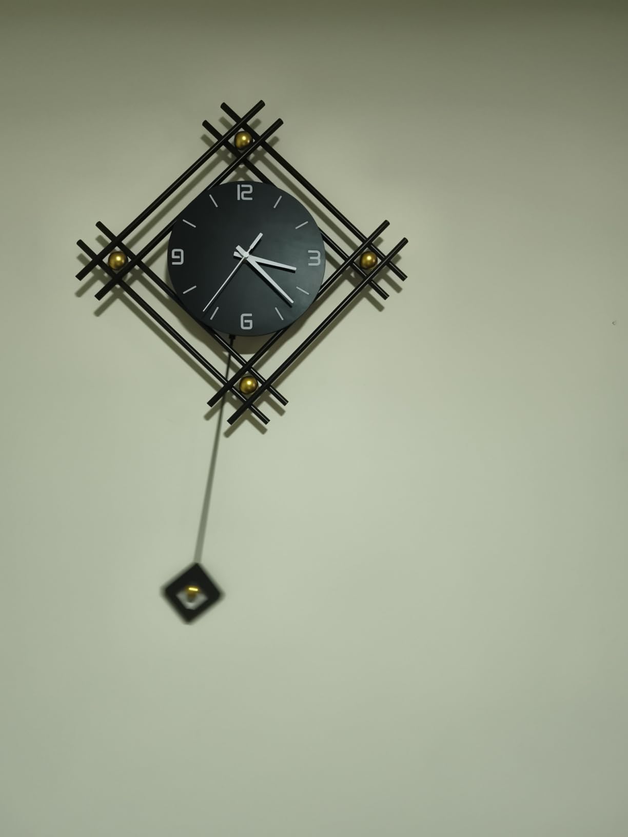 SIN&MI Modern Wall Clock for Living Room, Large Decorative Wall Clock, Digital Creative Silent Clock Battery Operated Metal Wall Decor 17.5x31 Inch customer photo 1