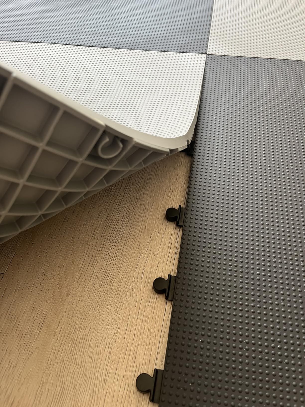 Baselayer Performance Series Interlocking Floor Tiles - Durable ½ in TPE (Rubber Like, NOT Foam, no Odor) - Gym Flooring for Weights & Heavy Equipment - Black, 15 SqFt (6 Pack) - Made in USA customer photo 1