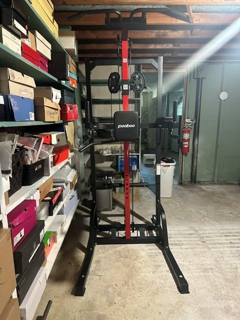 Pull Up Bar Power Tower Dip Station with Cable Machine, 450LB Home Gym | Pull up bar, dip station and 16-position cable system for pull ups, dips, lat pulldowns, rows and full-body training customer photo 2