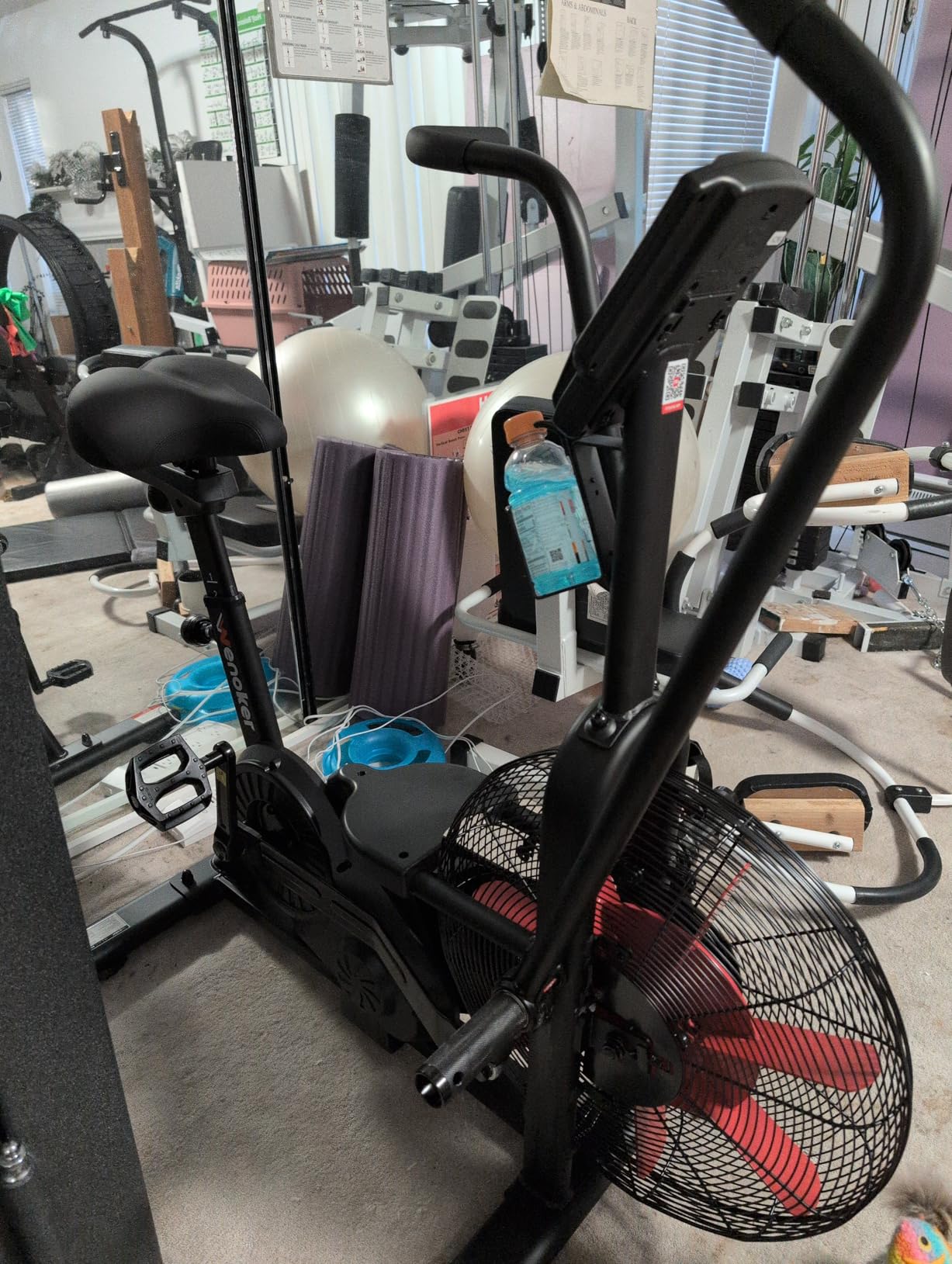 Wenoker Stationary Bike, Air Bike with Smart APP, ISCC PLUS Certified, Dual Action Handlebars Exercise Bike 350LBS Capacity for Home Gym HIIT Full Body Workout customer photo 2