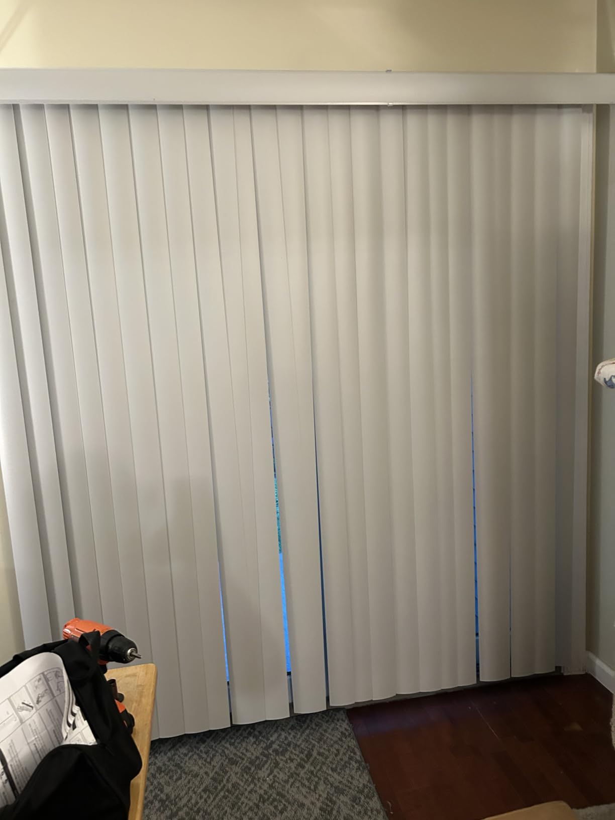 Vertical Blinds Custom Made to Your Size Curved - Heavy Duty PVC Sliding Door Blinds with Self-Aligning Headrail, Valance and Hardware customer photo 2