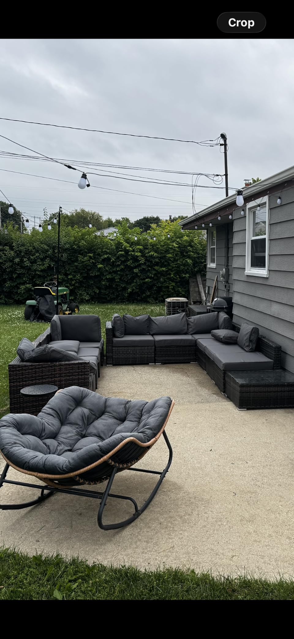 Aoxun Replacement Cushions for Outdoor Furniture, 14-Piece Outdoor Cushions for Patio Furniture, Deep Seat, Splash-Proof & Fade Resistant Couch Cushion for 6-Seat Patio Conversation Sets, Grey customer photo 1