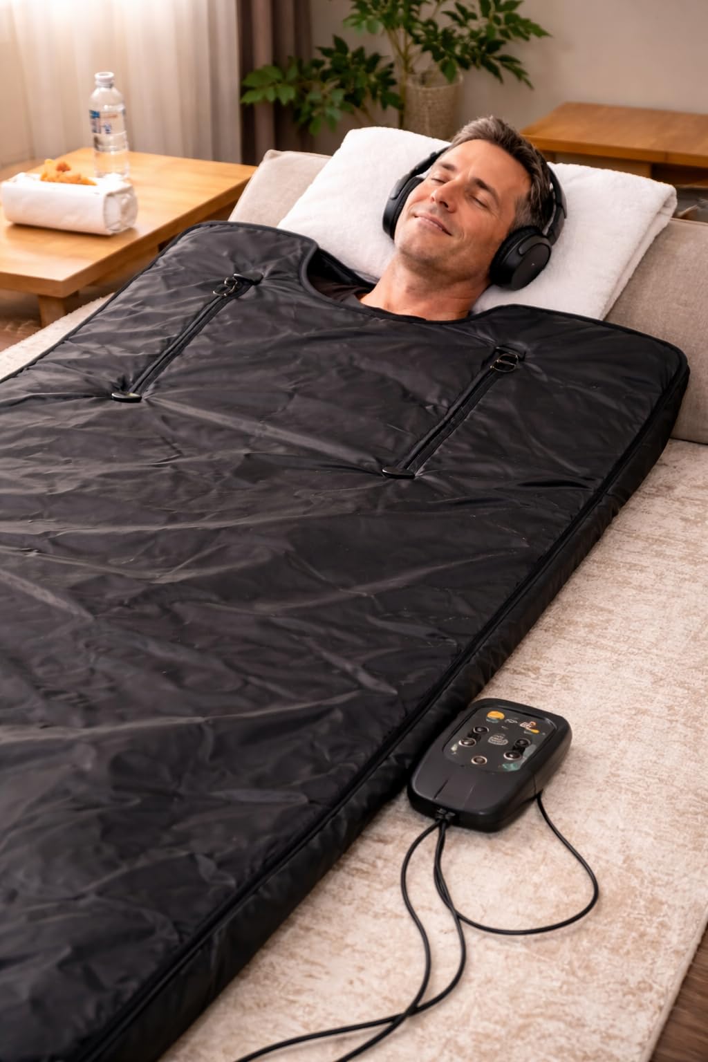 Sauna Blanket for Home: Extra Large Portable Sauna Blanket with Full Body Detox Wrap & Deep Heat Relaxation - Adjustable 86-176°F 20-60 Min Timer 74.8 x 35.5Inch customer photo 1