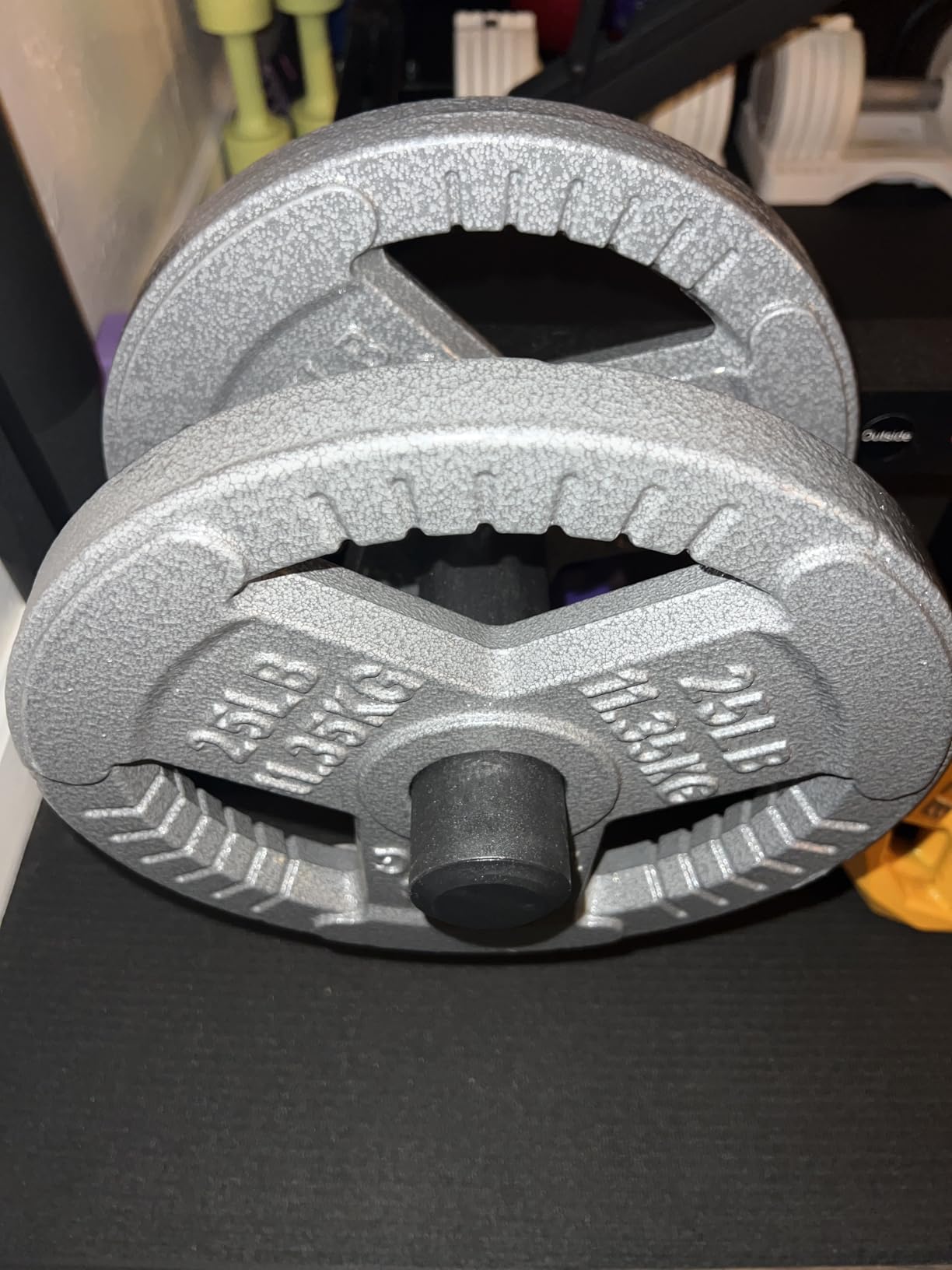 Fitvids 2 Inch Olympic Barbell Weight Plates Set, 70/120 LB Barbell Weight Set for Home Gym Strength Training, Triple-handle Design customer photo 1