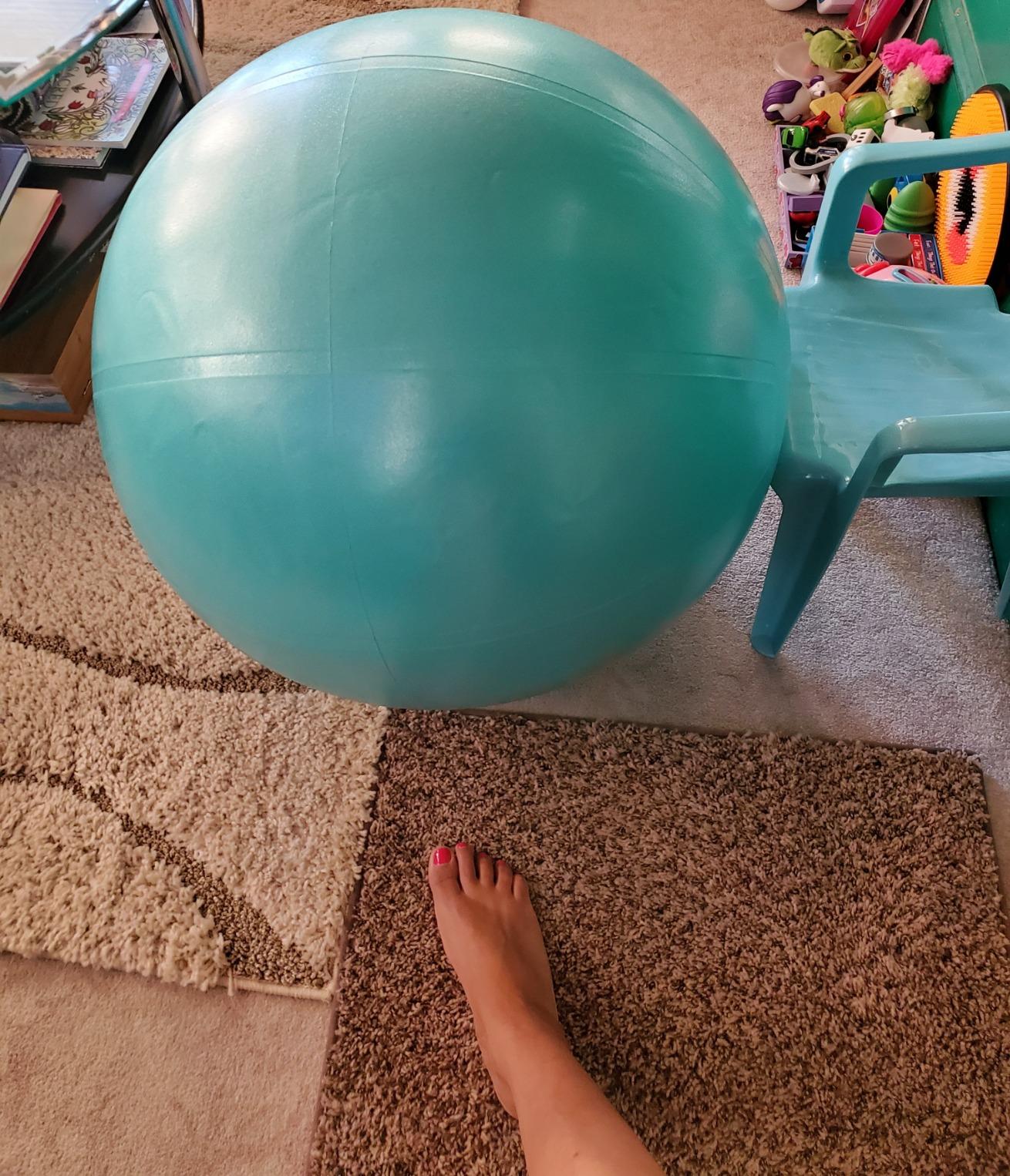 Exercise Ball - Yoga Ball for Pilates & Fitness - Birthing for Pregnancy, Stability, Core, Balance, Therapy for Physical Rehab, Workout for Home Gym & Office Chair, Fast Pump Included customer photo 1