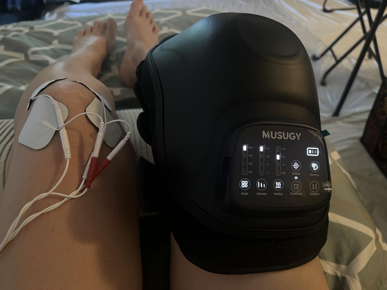 Knee Massager with Heat and Red Light Therapy : 4-in-1 Compression Massage with 14 Chambers & Vibration for Pain Relief, Cordless Home Office Use for Seniors and Active Adults, 5000mAh customer photo 2