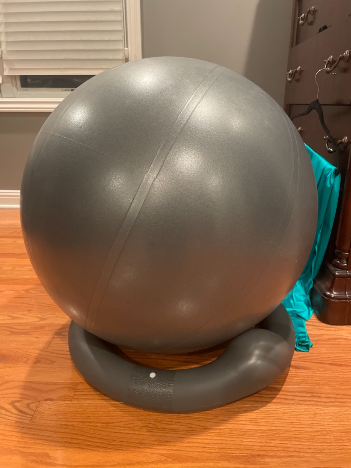 Yoga Exercise Ball Chair for Office Desk with Base, Ideal for Pregnancy, Birthing, Stability Exercises & Fitness. Swiss Stability Birth Ball for Labor, Gym & Workouts. customer photo 1