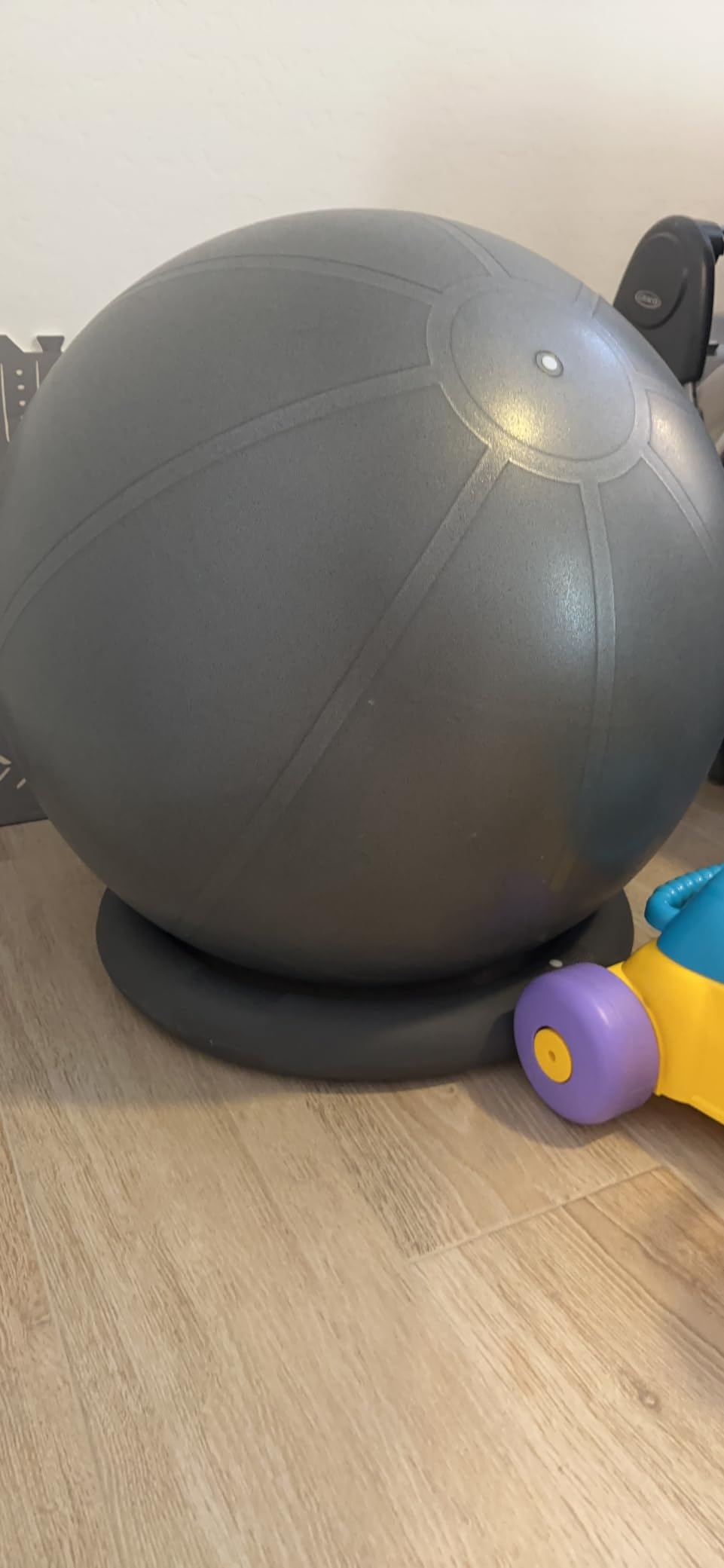 Yoga Exercise Ball Chair for Office Desk with Base, Ideal for Pregnancy, Birthing, Stability Exercises & Fitness. Swiss Stability Birth Ball for Labor, Gym & Workouts. customer photo 2