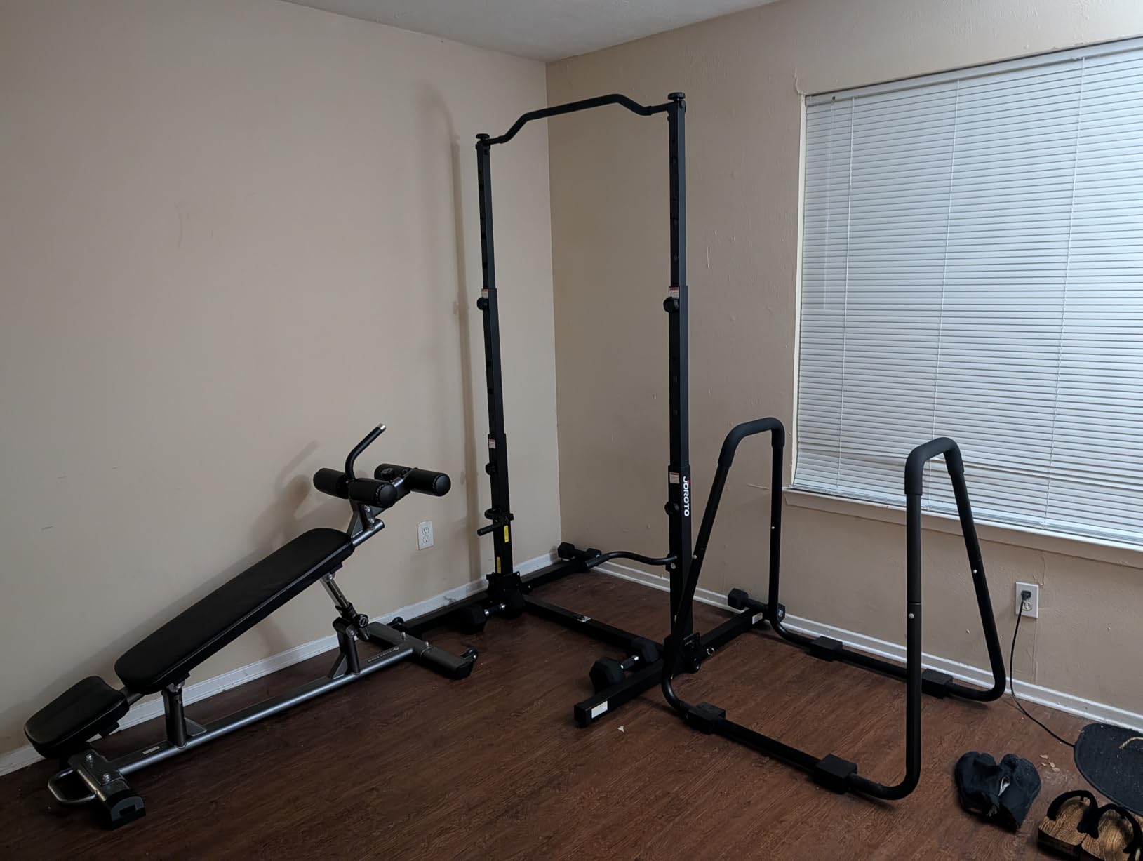JOROTO Foldable Pull Up Dip Station, Pull Up Bar Free Standing for Home Gym, 450LBS Stable Power Tower, Adjustable Height Multifunction Pull Up Stand, Strength Training Equipment for Men Women customer photo 1