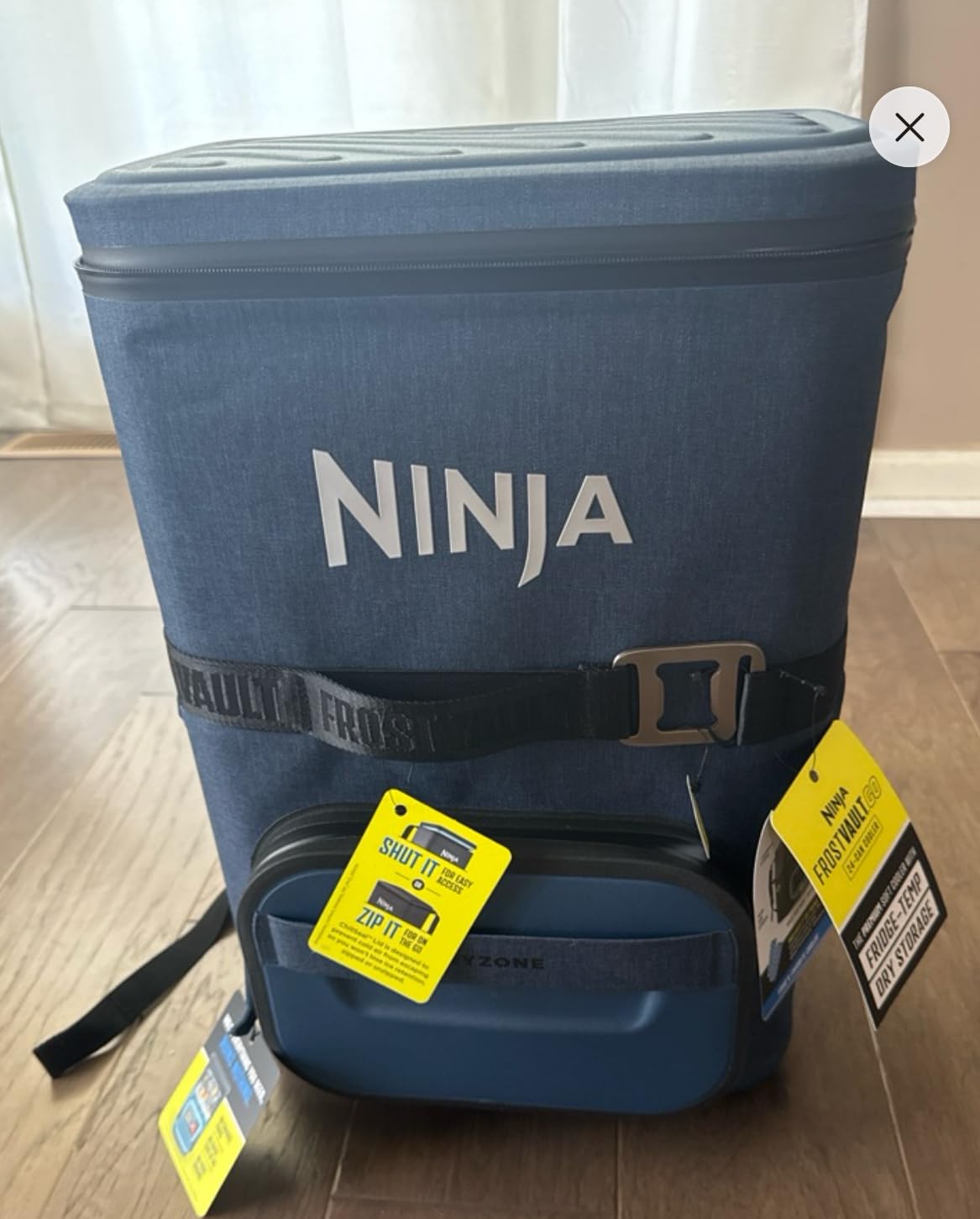 Ninja Backpack Cooler | FrostVault Go 24 Can Soft Cooler | Leakproof Zipper with Built In Can Opener, 2 Ice Packs & Dry Storage Drawer | for Hiking, Camping & More | Halocline Green | FF124TL customer photo 2