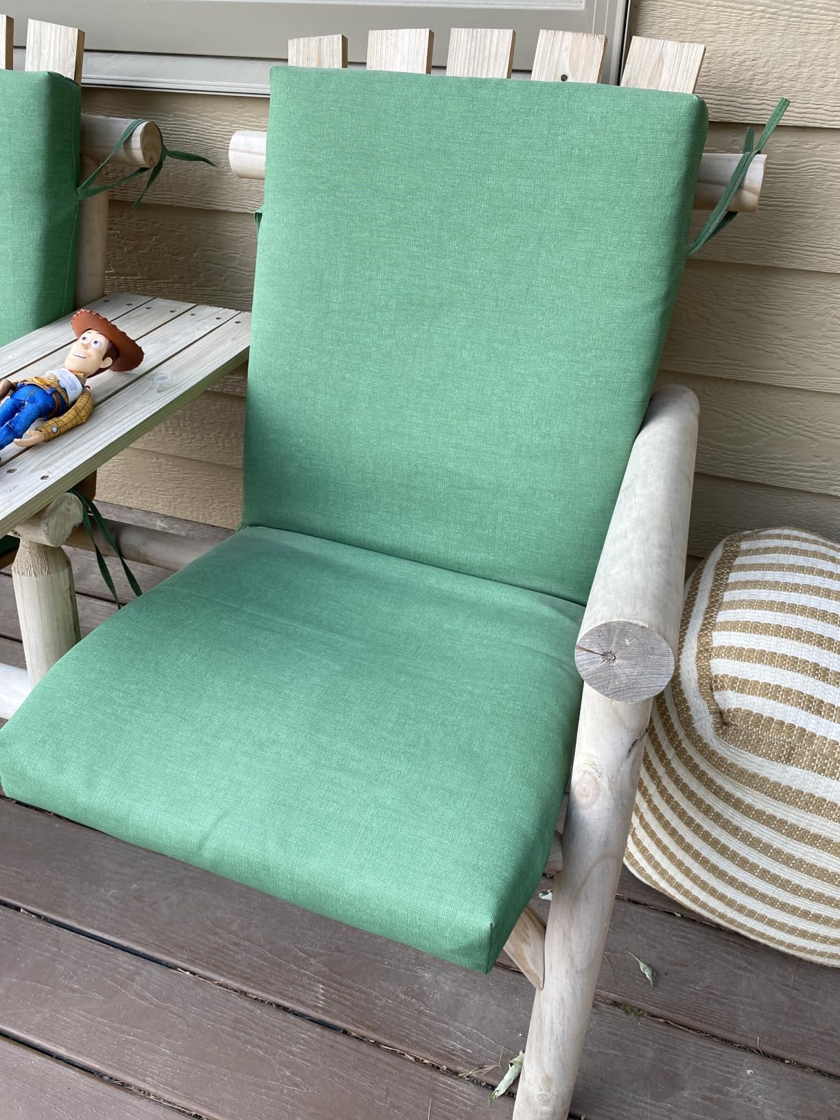Arden 4-Pack Outdoor Patio Dining Chair Cushion, 20 x 44, Rain-Proof Seat Pad, Fade-Resistant Outdoor Cushion Sapphire Blue Leala customer photo 1