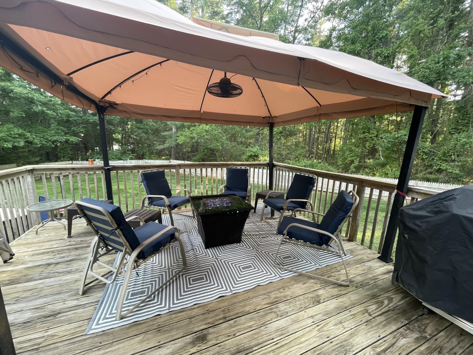 Arden 4-Pack Outdoor Patio Dining Chair Cushion, 20 x 44, Rain-Proof Seat Pad, Fade-Resistant Outdoor Cushion Sapphire Blue Leala customer photo 2