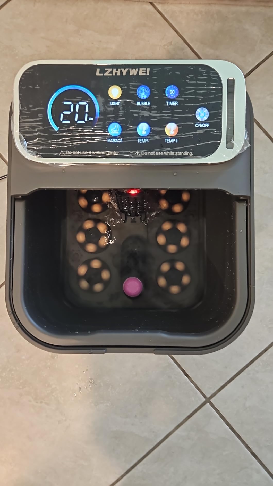 Collapsible Foot Spa with Heat, Electric Foot Bath Massager with Color Touchscreen, 30 Motorized Shiatsu Massage Balls, Temp Control, Bubbles, Remote, Professional Feet Soak Tub for Home customer photo 1