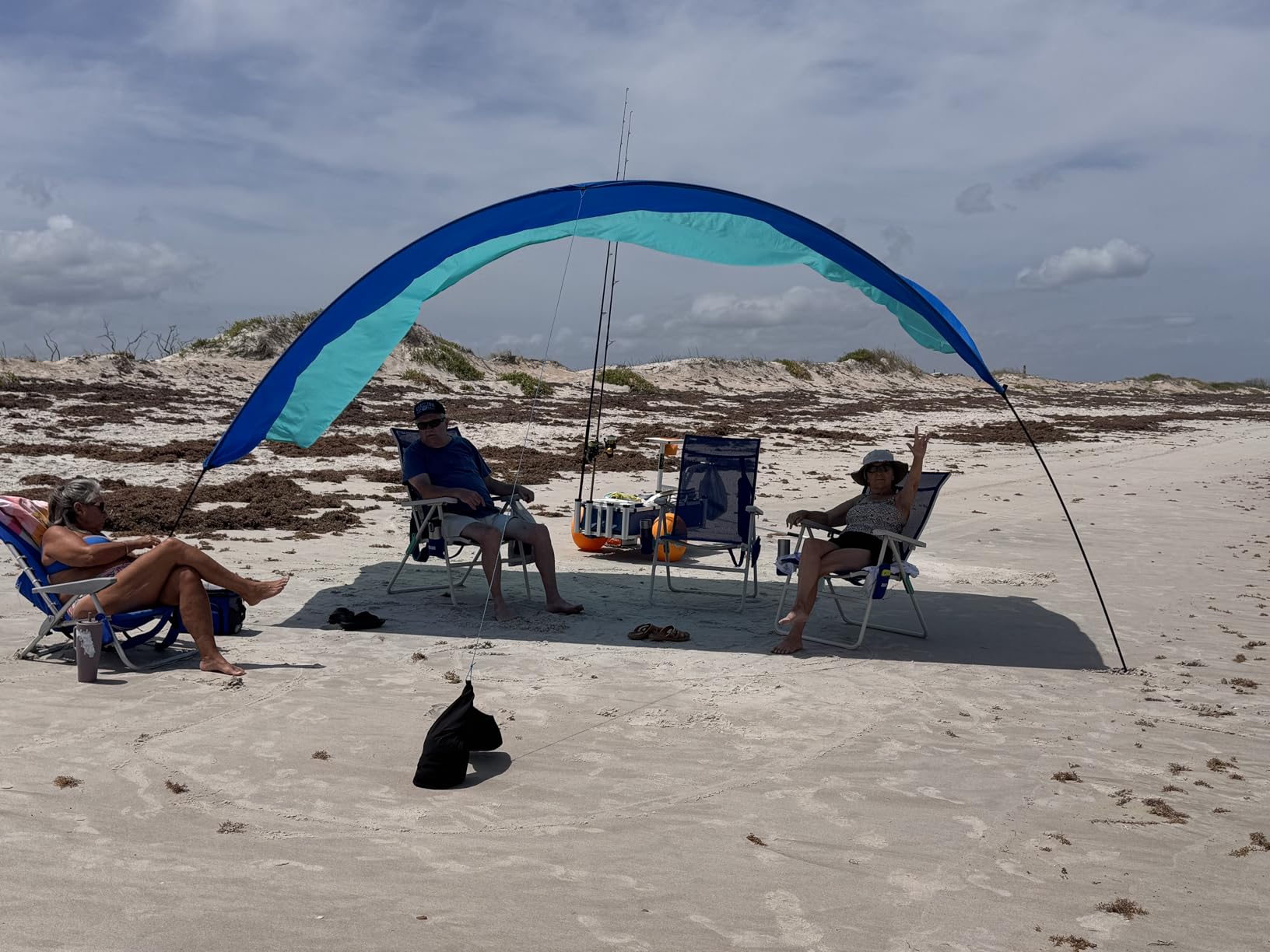 Shibumi Shade | 17 in Tall Beach Chair | 400 lbs Capacity | Adults Seniors | Anti-Rust Marine Grade Frame | 4 Reclining Positions | Beach Sideline Backyard Poolside Camping Lake (1, Sky) customer photo 1
