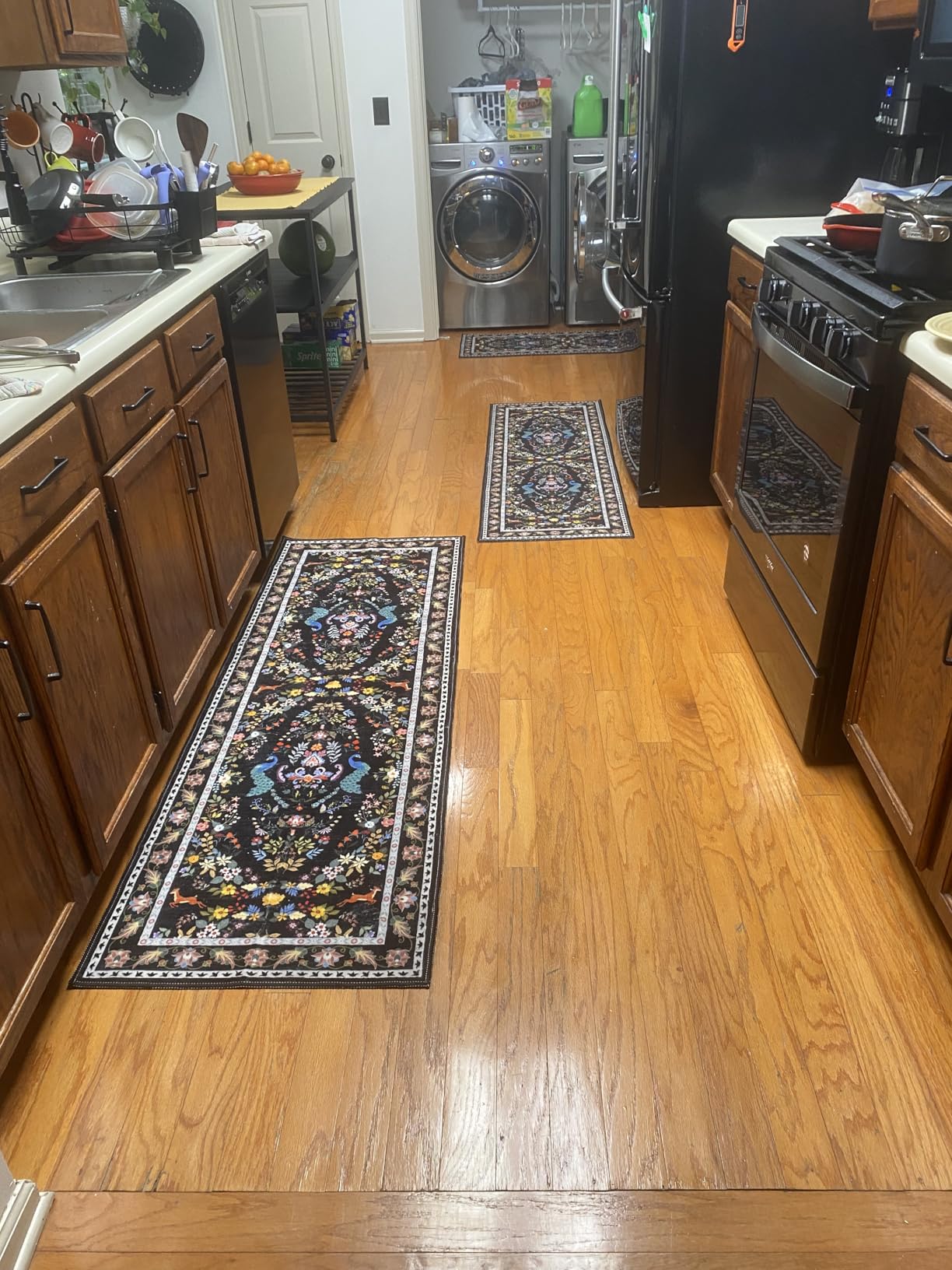 HEBE Hallway Runner Rug 2'x8', Washable Non Slip Kitchen Rug Runner | Soft Boho Bedroom Runner Rug, Vintage Distressed Low-Pile Floor Carpet Runners for Hallway, Entrance, Bathroom, Laundry customer photo 1