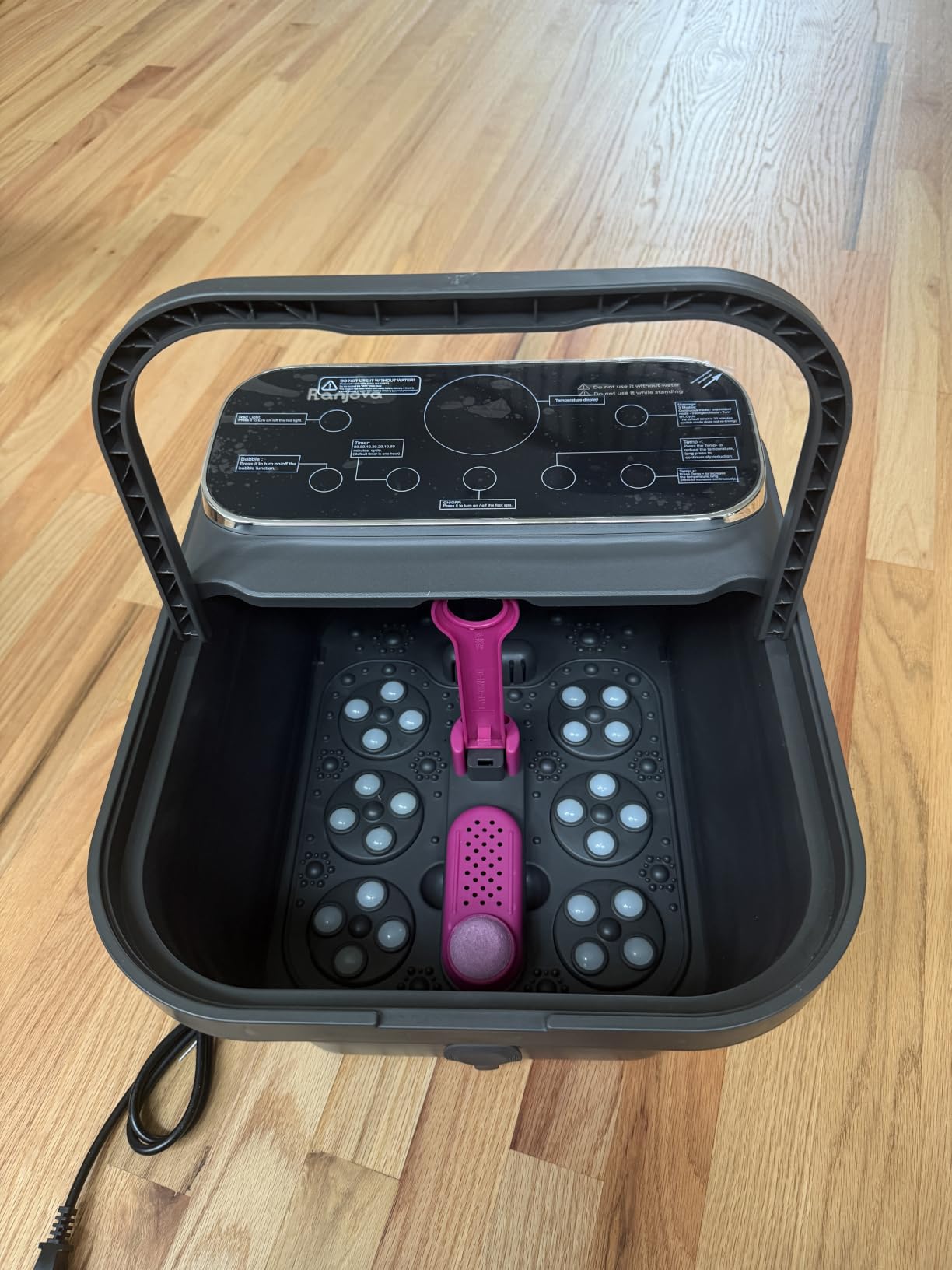 Ranjova Foot Spa Electric Rotary Massage, with Color Touch Screen and Remote Control, Foot Bath Massager with Heat, Bubble, Adjustable Temp, and 24 Motorized Shiatsu Massage Balls (Dark Grey) customer photo 1