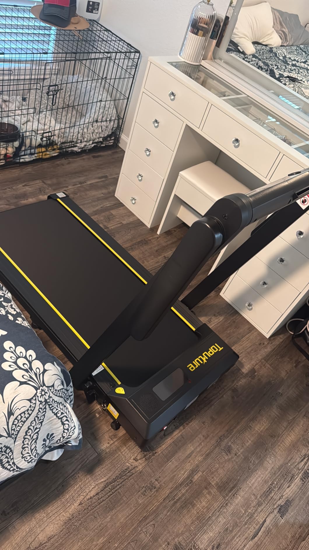 TOPUTURE Walking Pad Treadmill with 12% Incline, 4 in 1 Foldable Treadmill with Handle Bar for Home/Office, Under Desk Treadmills Portable Folding Walking Pad with App & Bluetooth Speaker, 0.6-10MPH customer photo 1