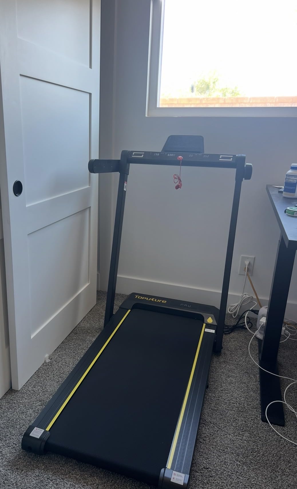 TOPUTURE Walking Pad Treadmill with 12% Incline, 4 in 1 Foldable Treadmill with Handle Bar for Home/Office, Under Desk Treadmills Portable Folding Walking Pad with App & Bluetooth Speaker, 0.6-10MPH customer photo 2