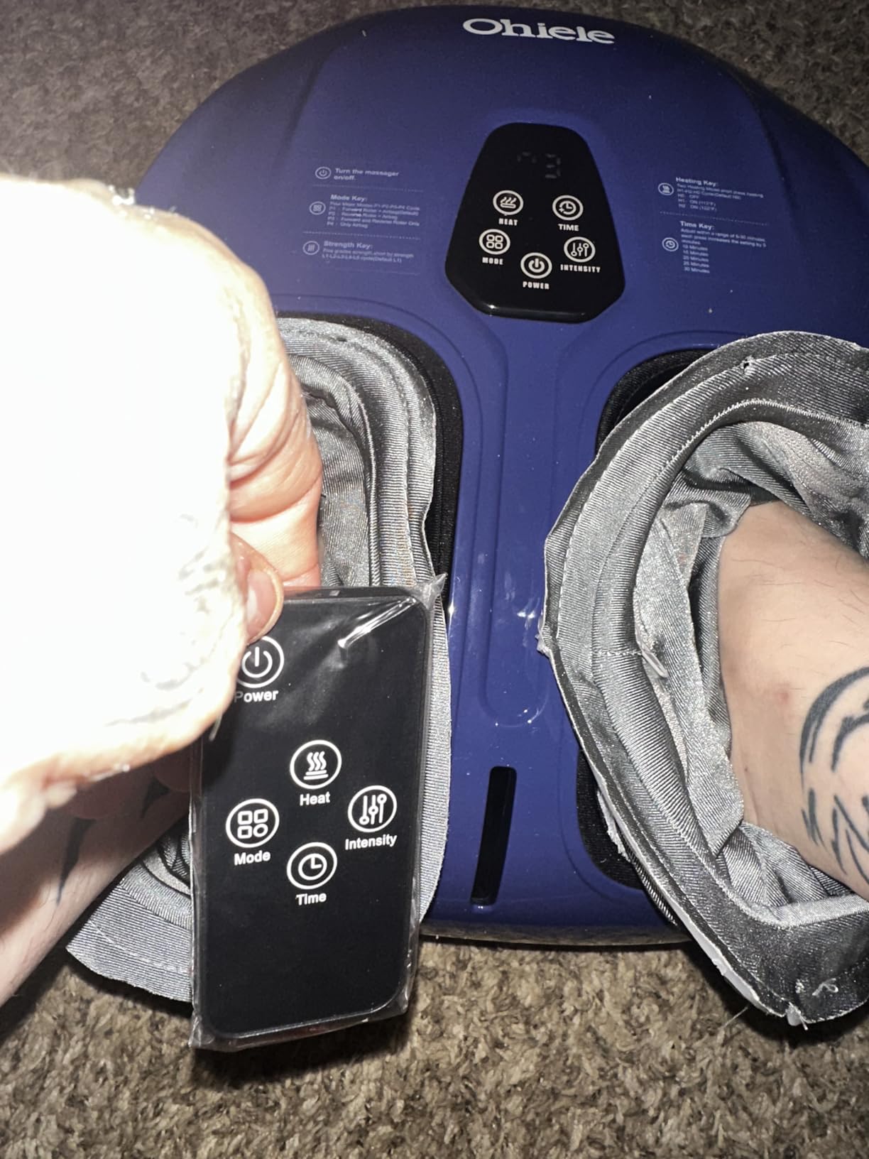 Foot Massager with Heat, Shiatsu Deep Kneading Massager for Plantar Fasciitis, Foot Massage Machine with Multi Massage Modes & Remote Control for Pain Relief (Purple) customer photo 2