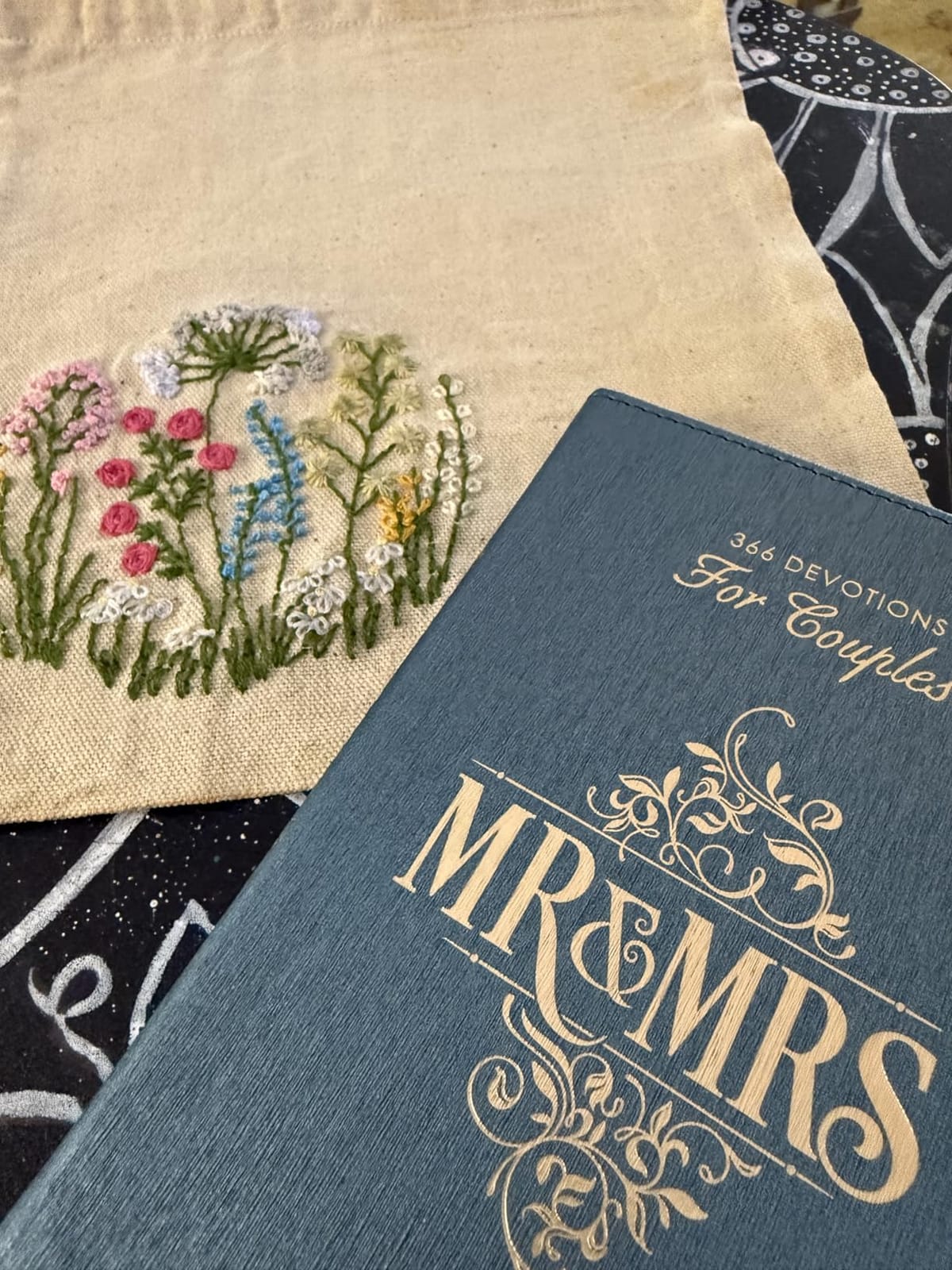 Mr. and Mrs. 366 Devotions for Couples - White Faux Leather Devotional Gift Book for Bride and Groom, Engaged customer photo 2