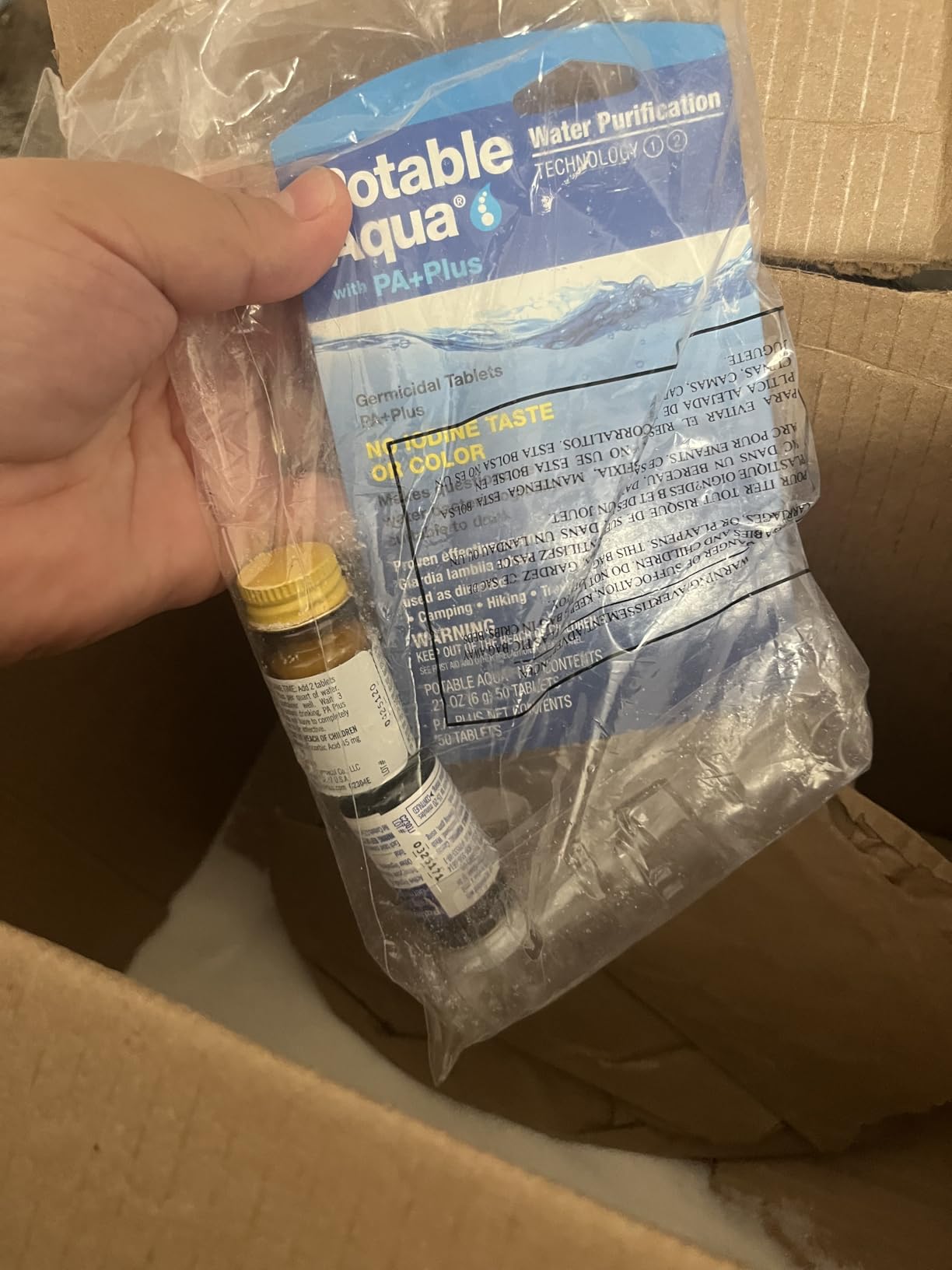 Potable Aqua Water Purification Tablets With PA Plus - Two 50 count Bottles customer photo 1