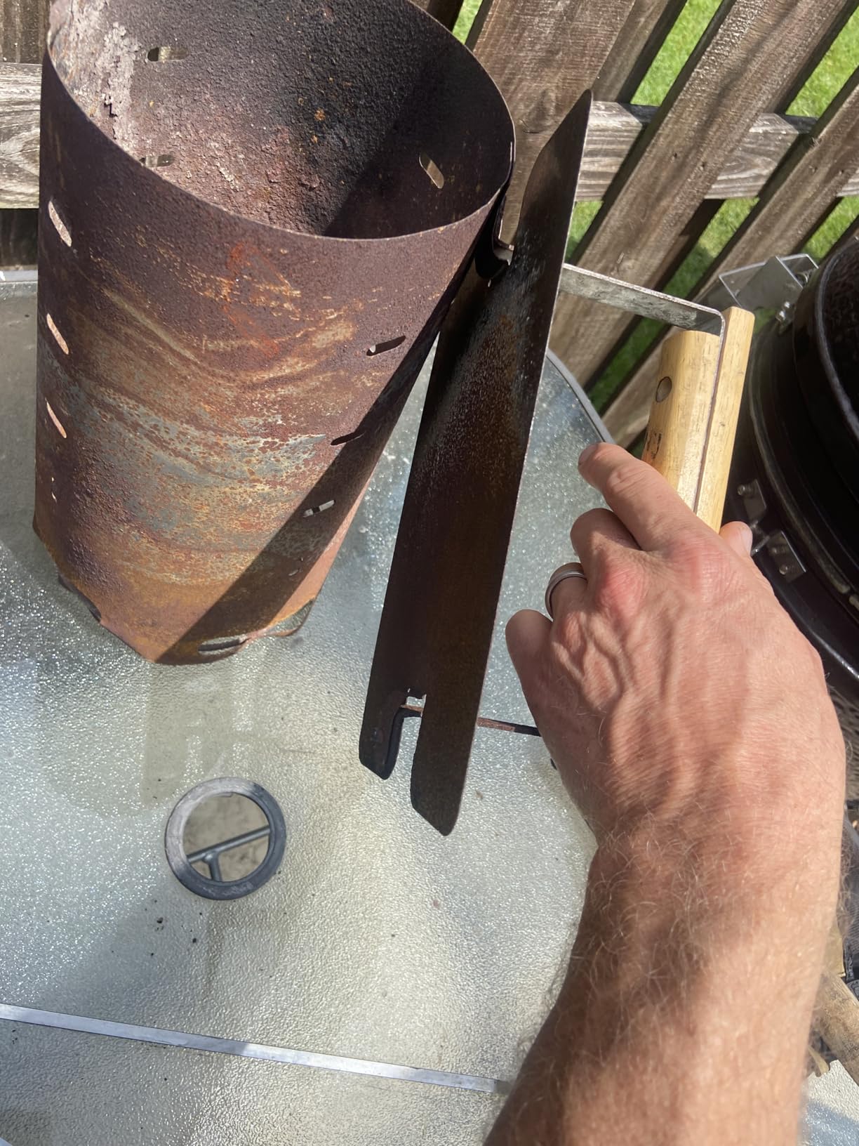 Lodge Steel Chimney Charcoal Starter with Wood Handle | Galvanized Steel Chimney Gets Coals Hot in 10 Minutes, Wood Handle Shields Hand from Heat, Paper & Match Start customer photo 2